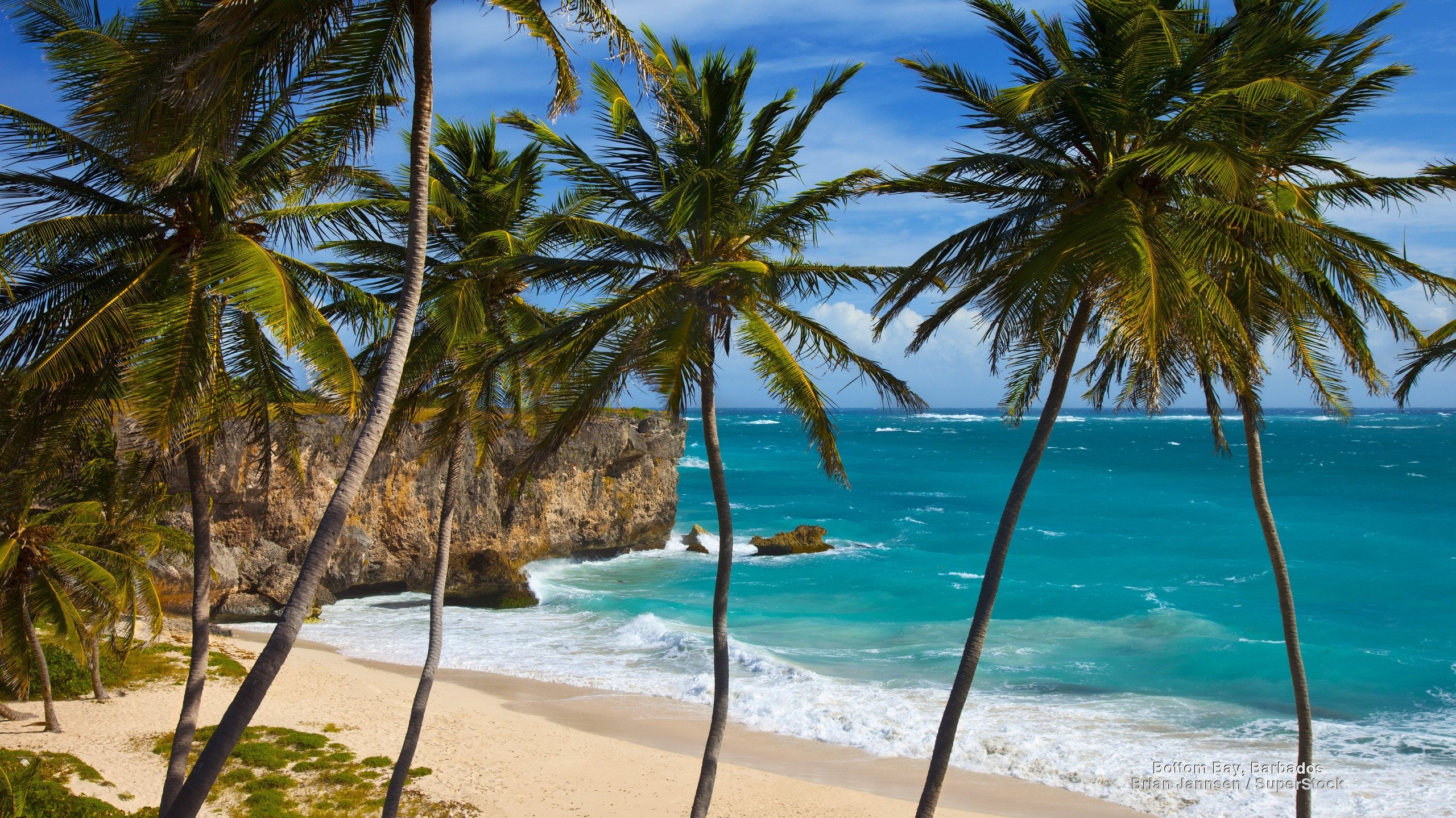 Bottom Bay Barbados, Scenic beach, Natural beauty, Relaxing atmosphere, 2560x1440 HD Desktop