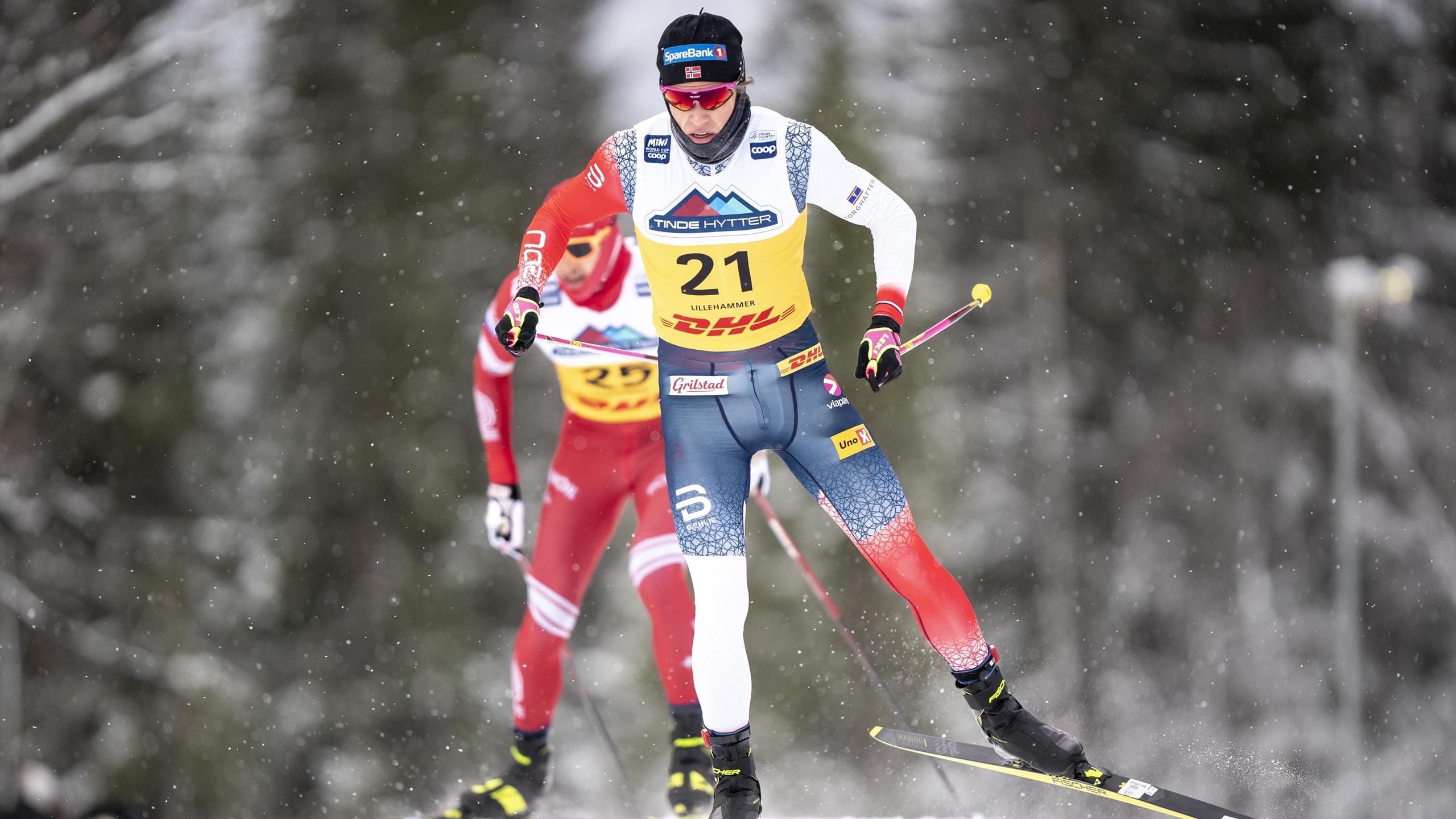 Johannes Hoesflot Klaebo, Sprints to victory, Davos, World cup, 2560x1440 HD Desktop