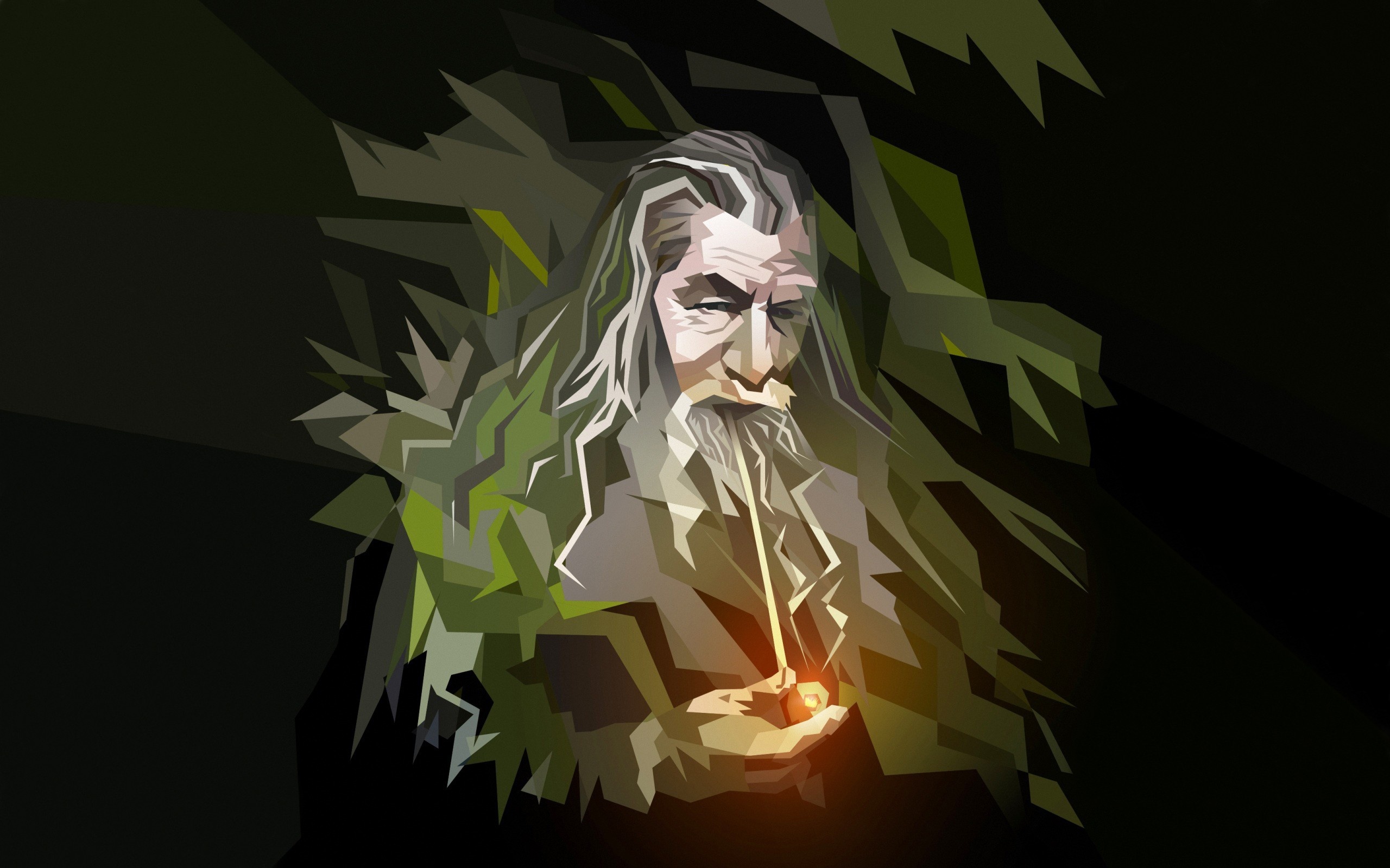The Hobbit (Movie): Gandalf, A protagonist in J. R. R. Tolkien's novels, Artwork. 2560x1600 HD Background.