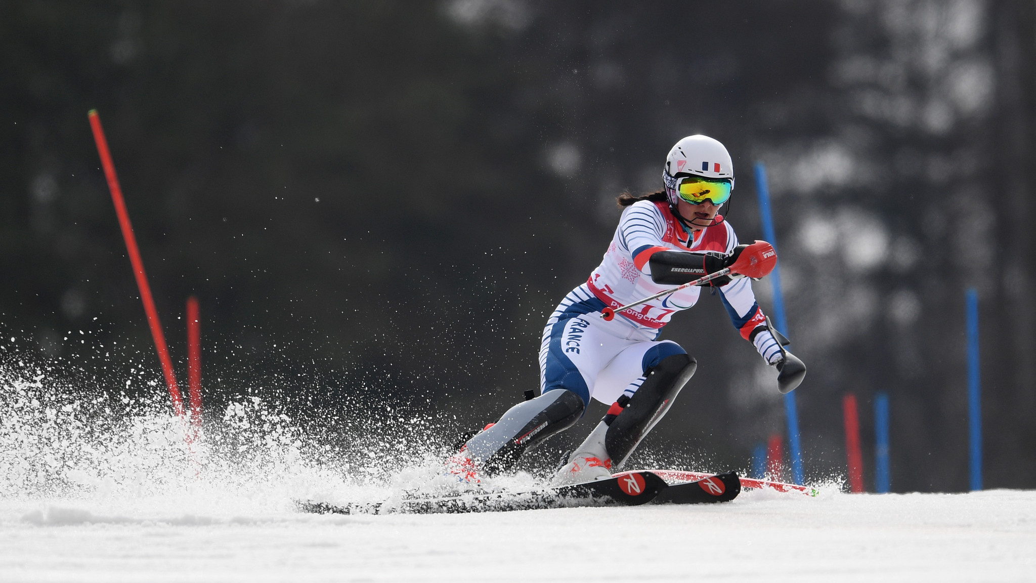 Alpine Skiing: Marie Bochet, Para Alpine Skiing World Cup in St Moritz, Extreme sports. 2050x1160 HD Wallpaper.