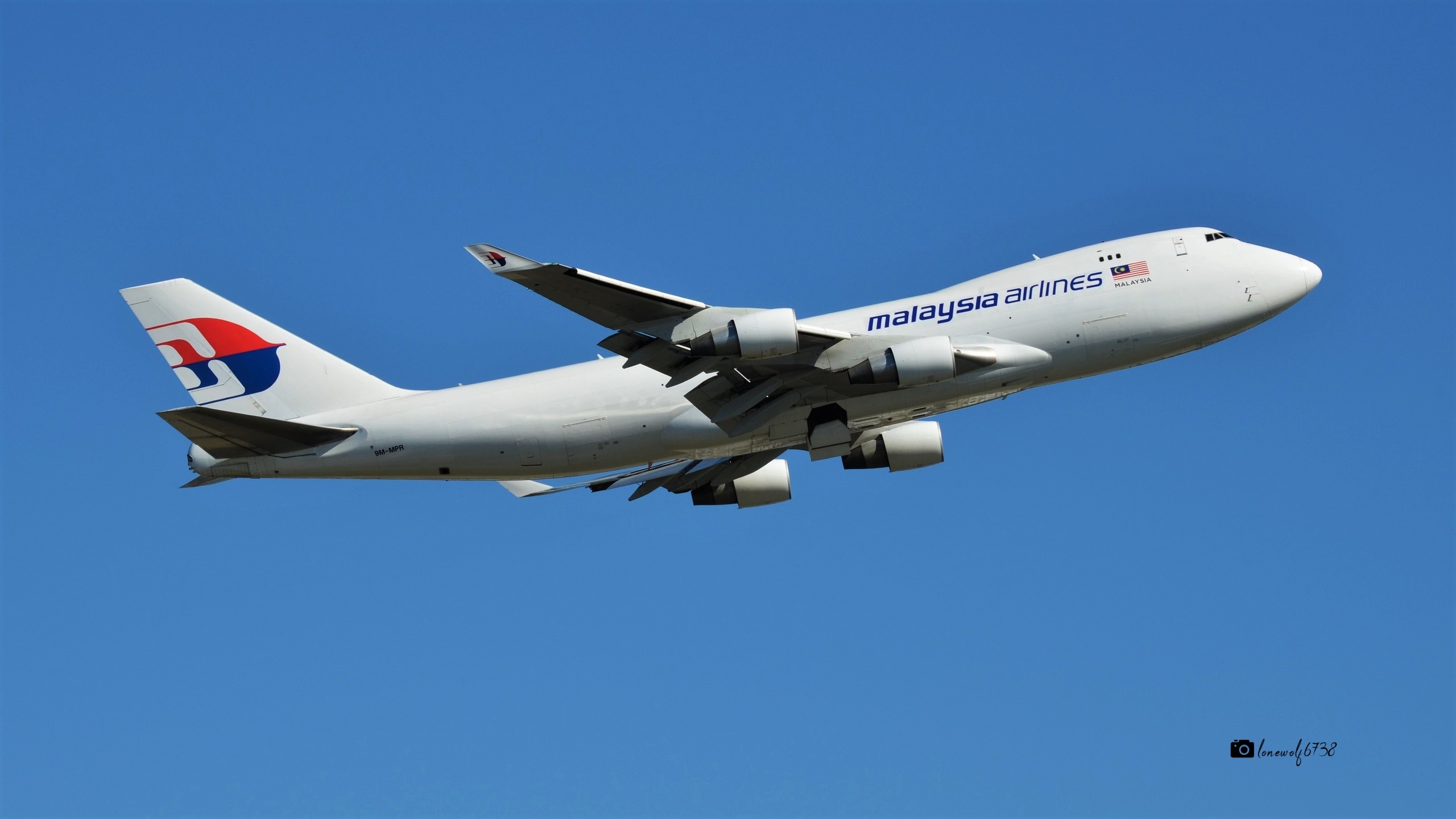 9m mpr Malaysia Airlines, Boeing 747, Maskargo, 2560x1440 HD Desktop