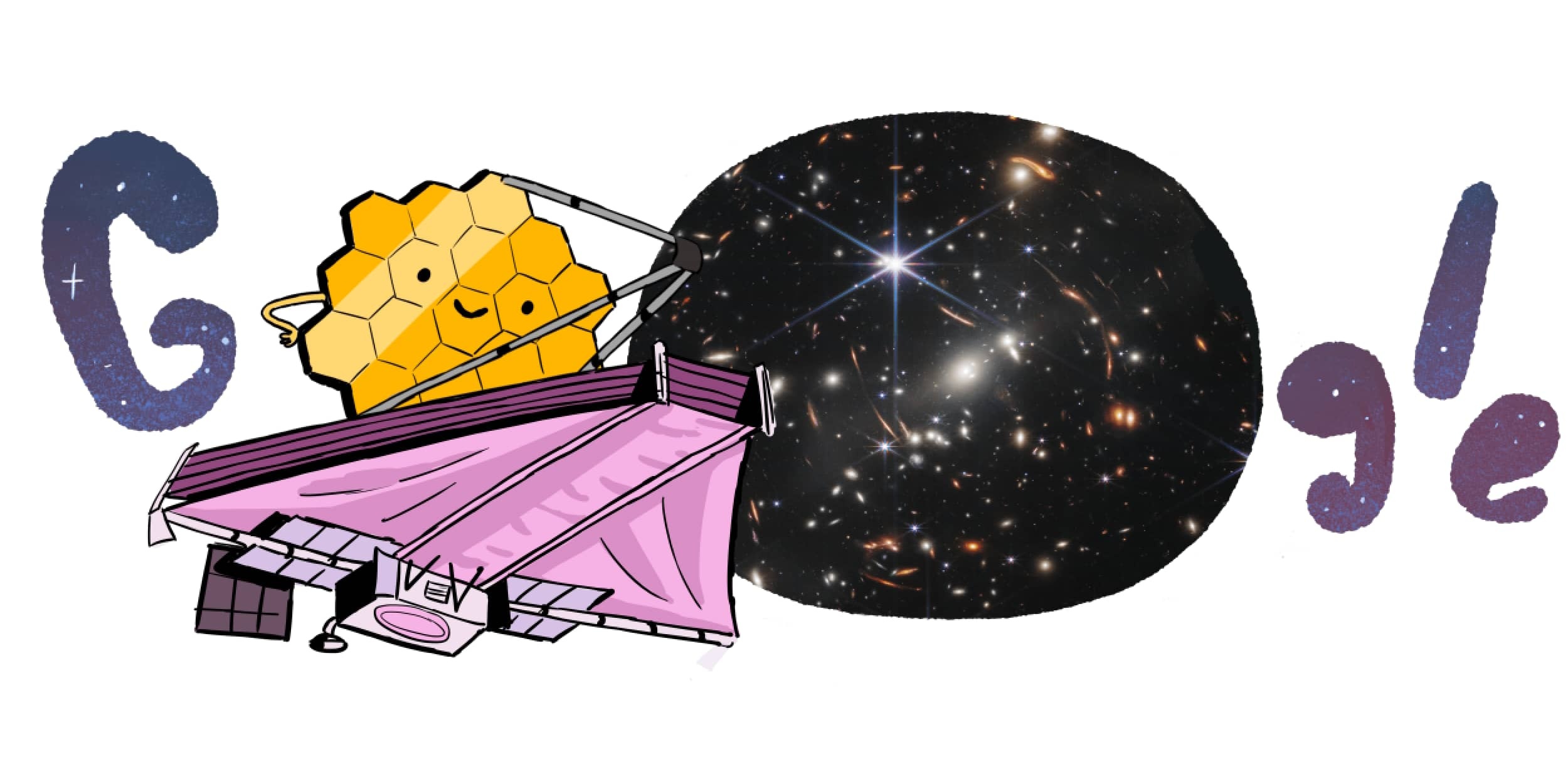 James Webb Telescope, Google Doodle celebration, 9to5google news, 2500x1250 Dual Screen Desktop