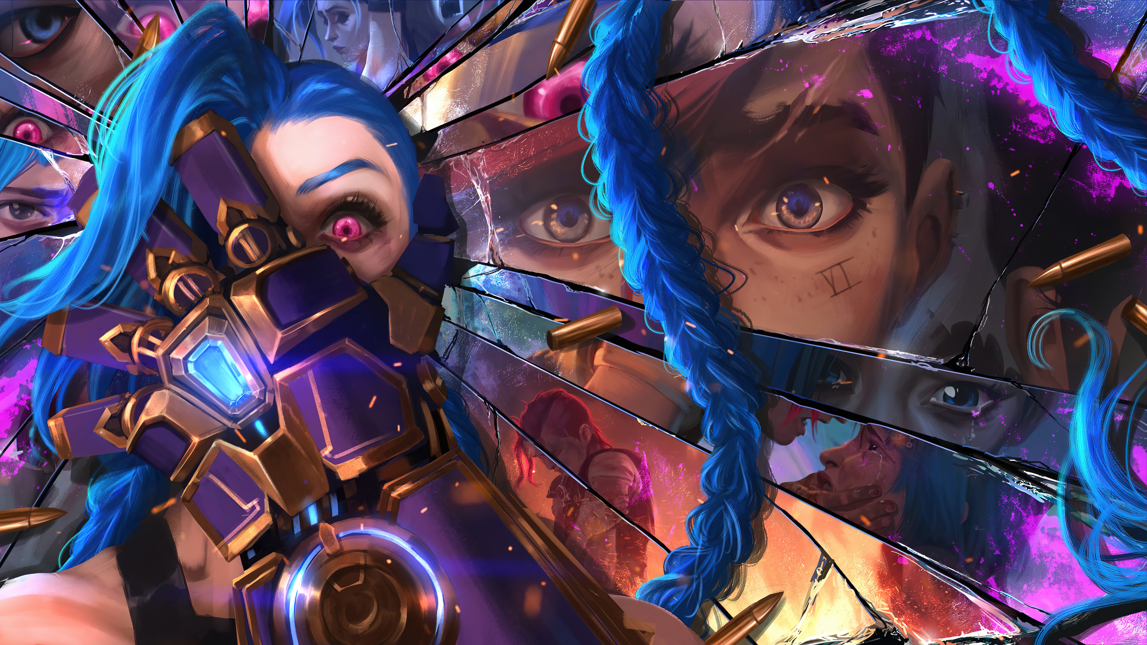 Arcane: League of Legends: Jinx, One of the franchise's most popular and iconic characters. 3840x2160 4K Background.