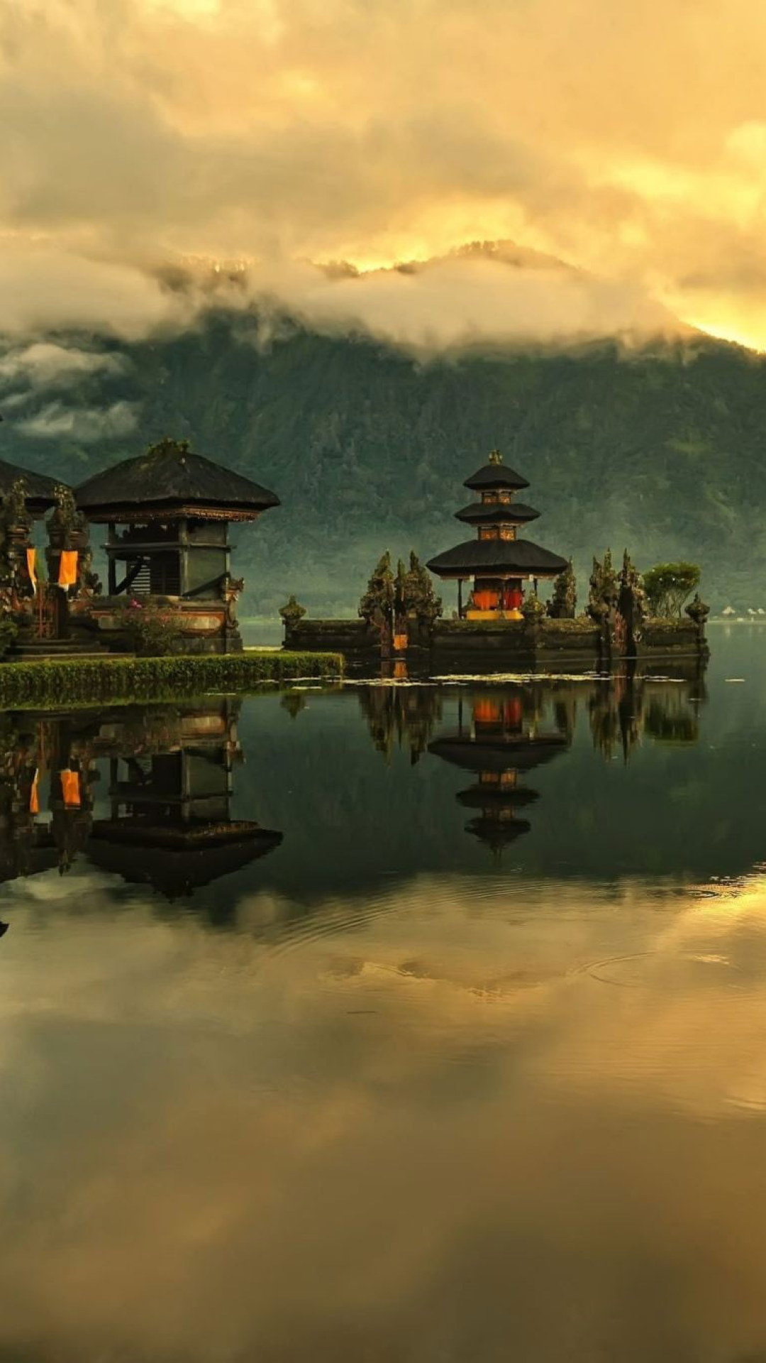 Indonesian landscape painting, Serene nature scenery, Tranquil wallpaper, Peaceful surroundings, 1080x1920 Full HD Phone