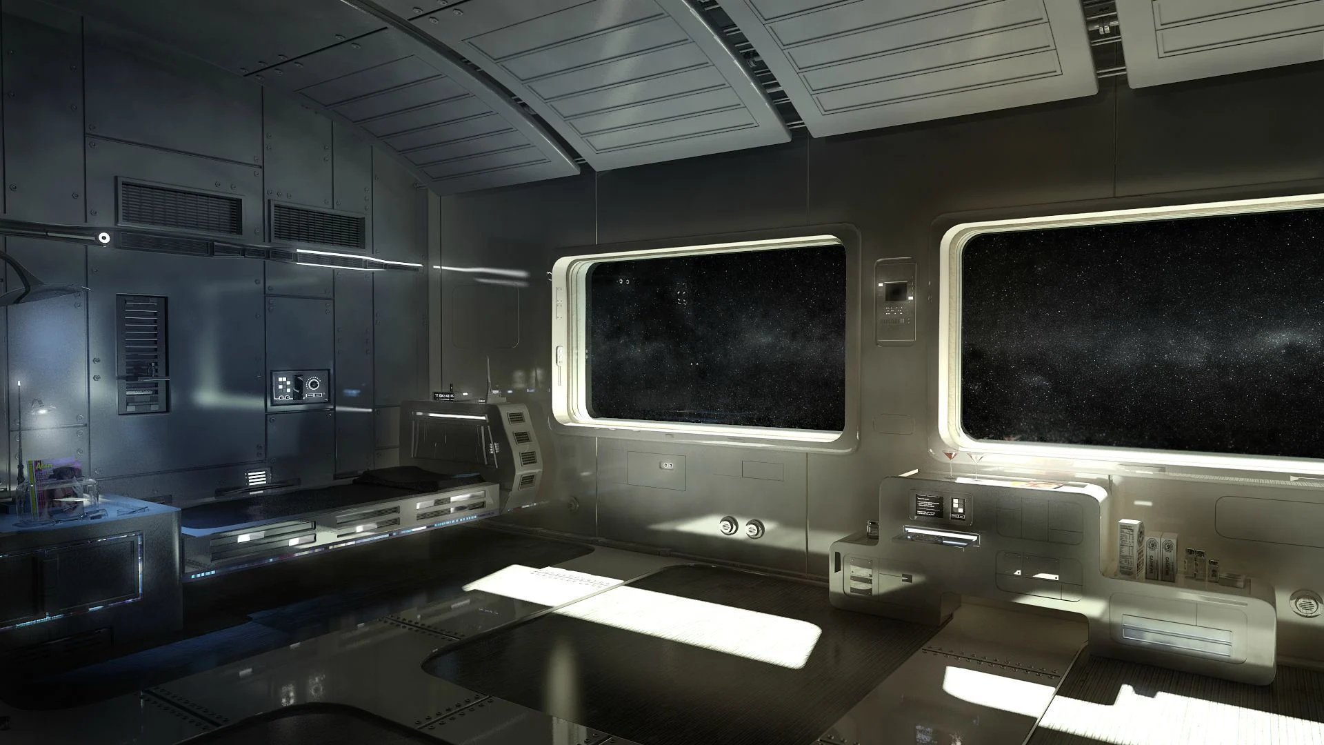 Spaceship interior, Futuristic design, Sci-fi technology, Space exploration, 1920x1080 Full HD Desktop