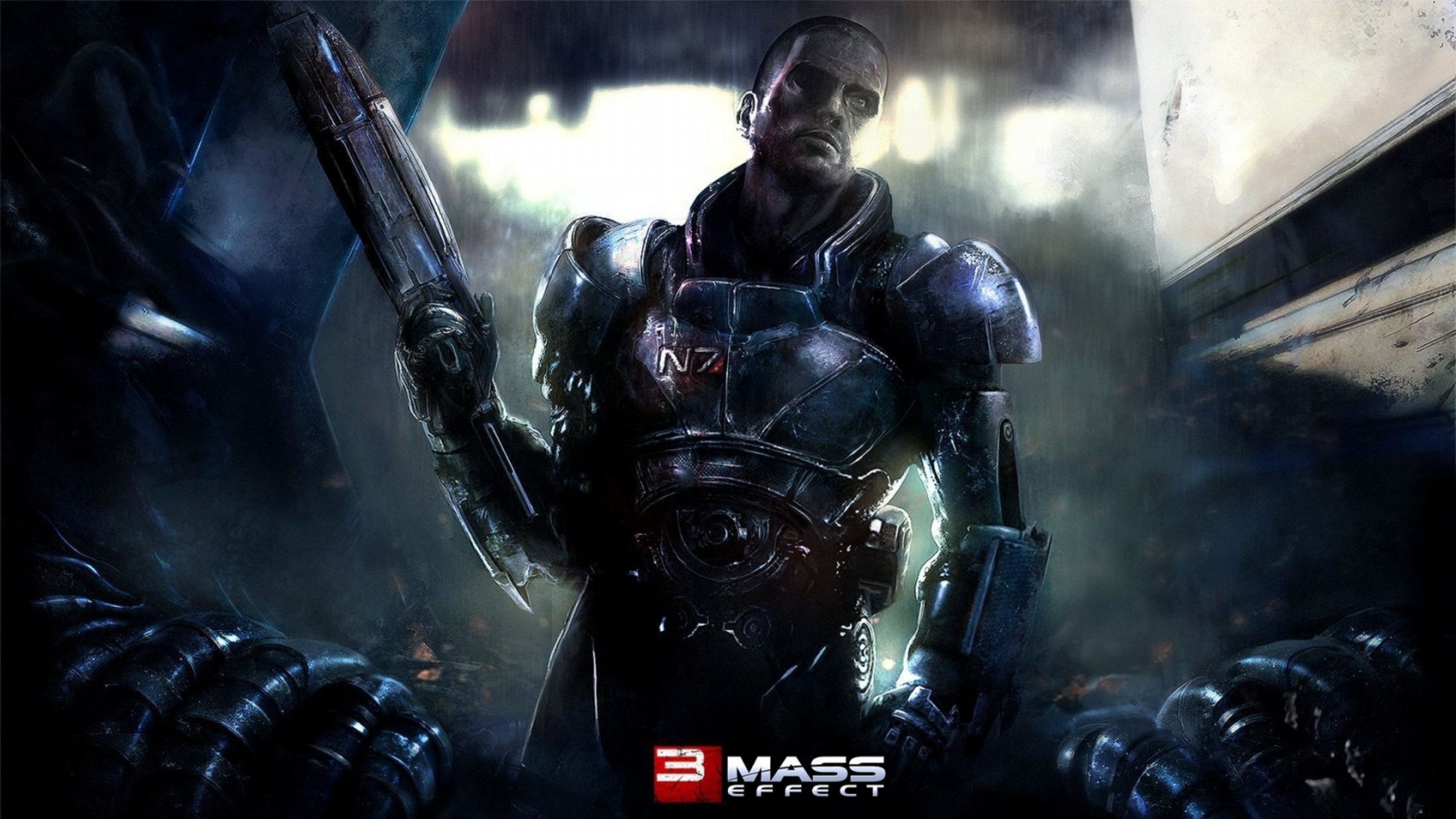 Mass Effect, N7 wallpaper, Iconic symbol, Journey of a hero, 3840x2160 4K Desktop