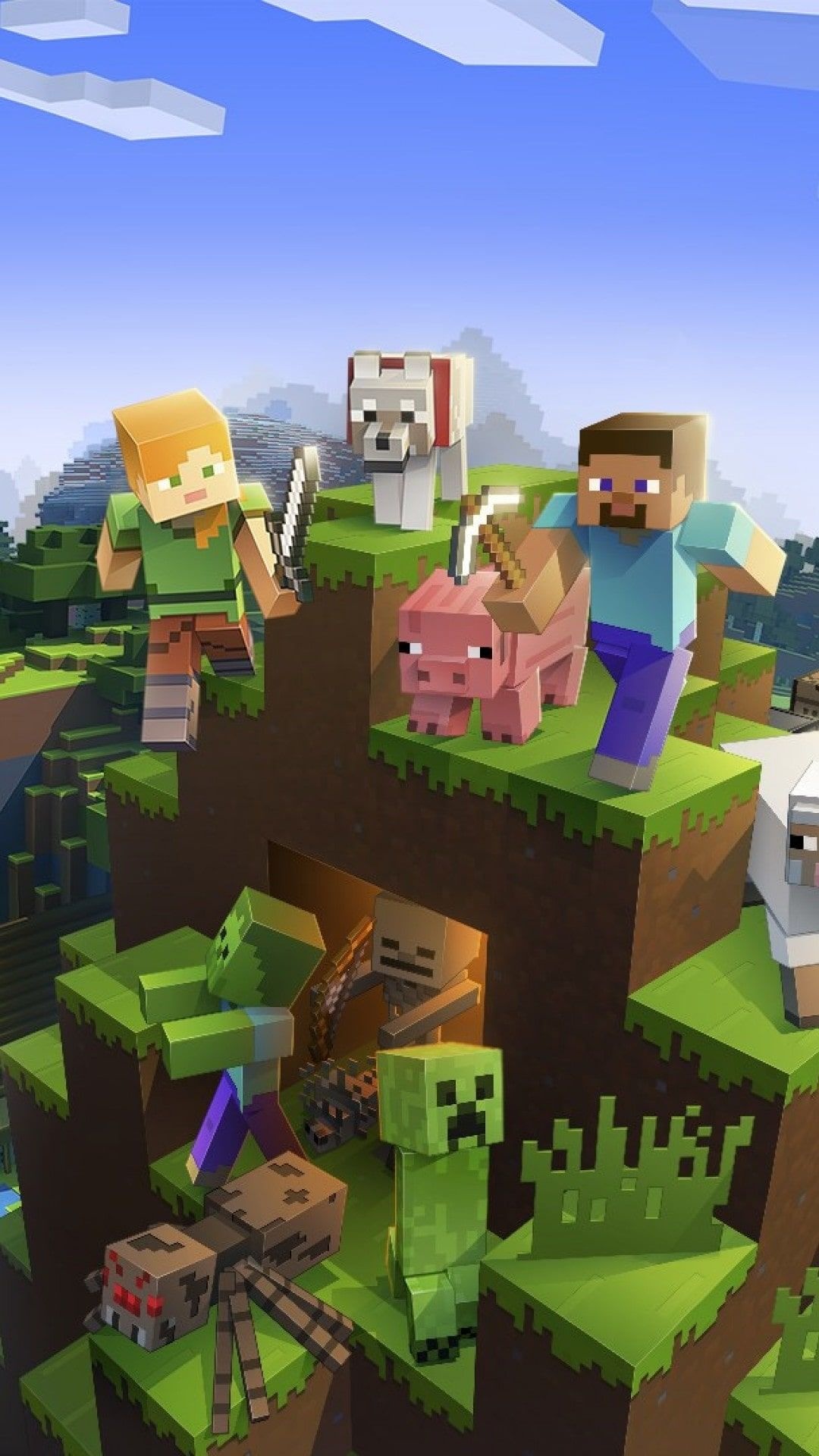 Herobrine, Best Selection, 2048x1152 Wallpapers, Minecraft Fantastic, 1080x1920 Full HD Handy