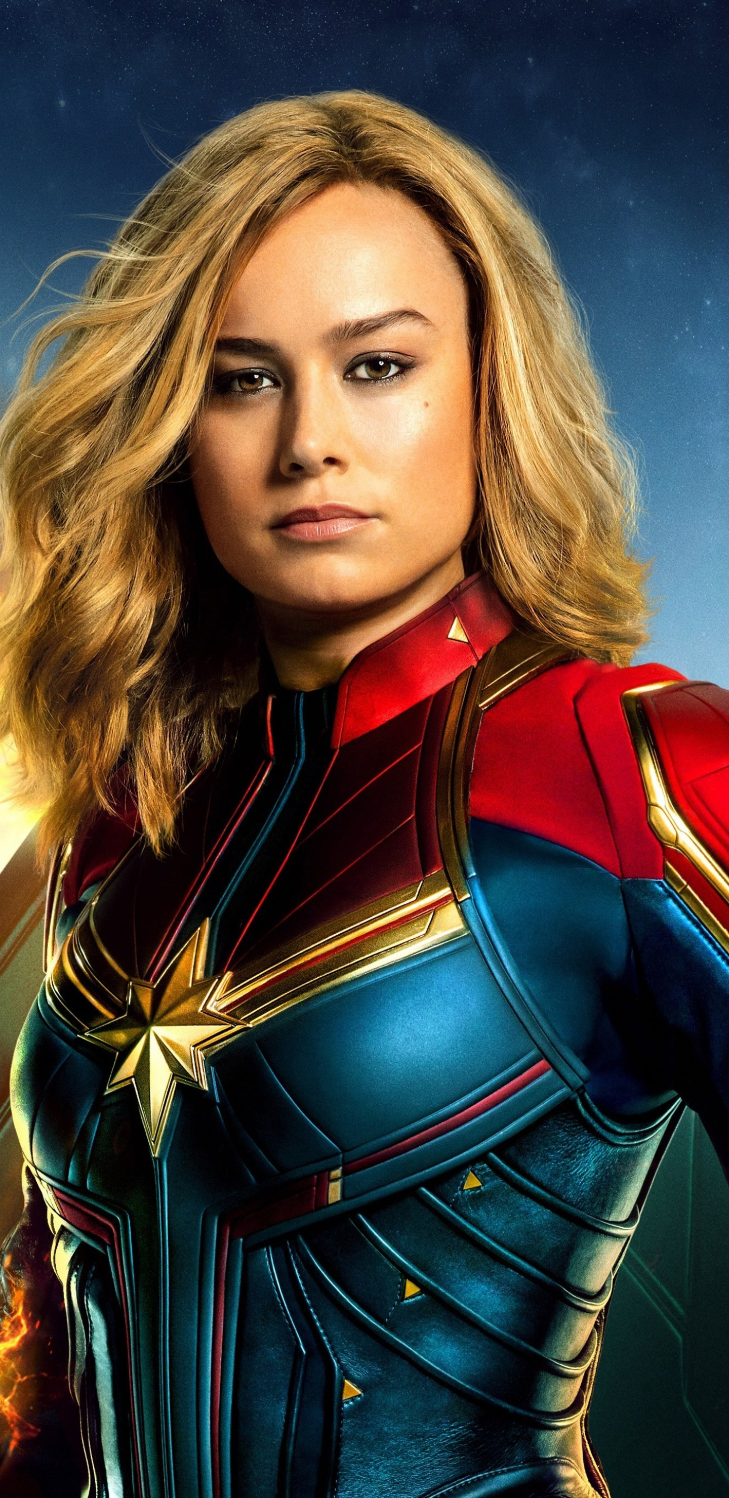 Brie Larson, Captain Marvel, Artwork, Superhero Movies, 1440x2960 HD Phone
