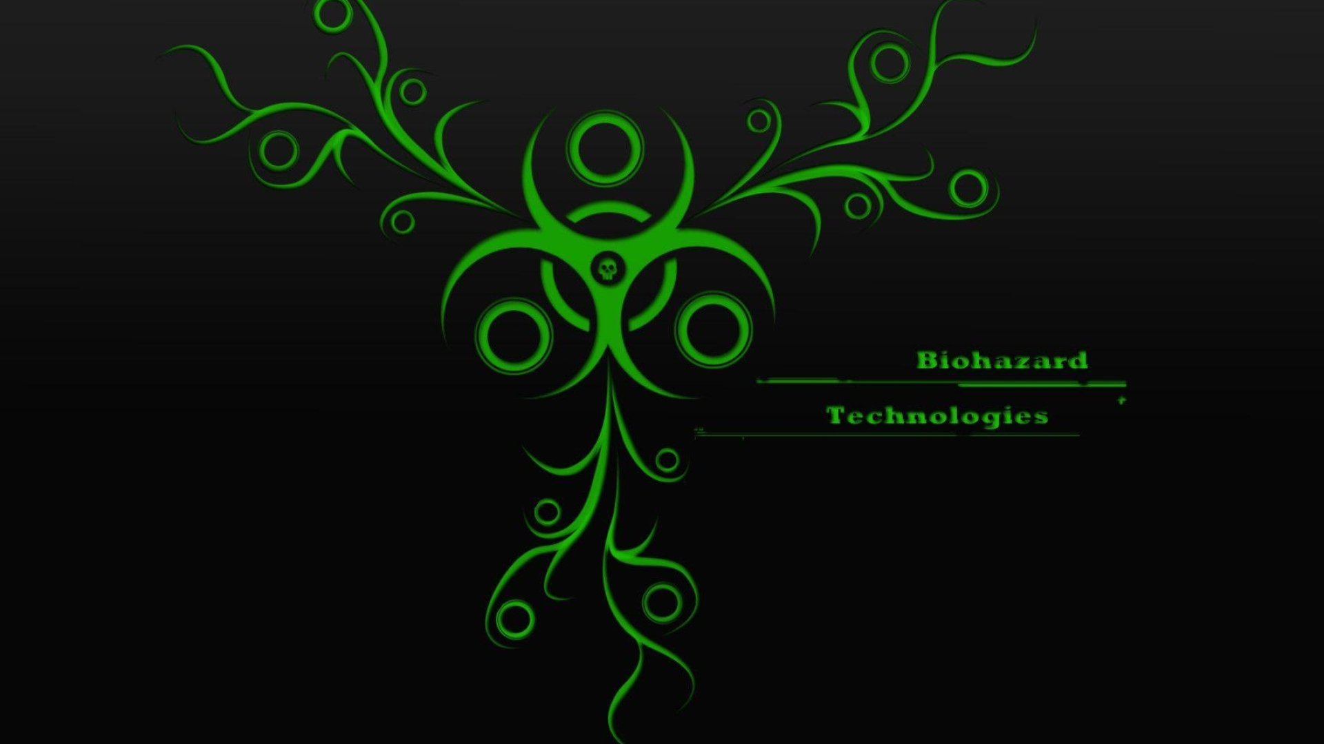 Green Biohazard: Biological hazard technologies, A sample of a microorganism, virus or toxin that can adversely affect human health. 1920x1080 Full HD Background.