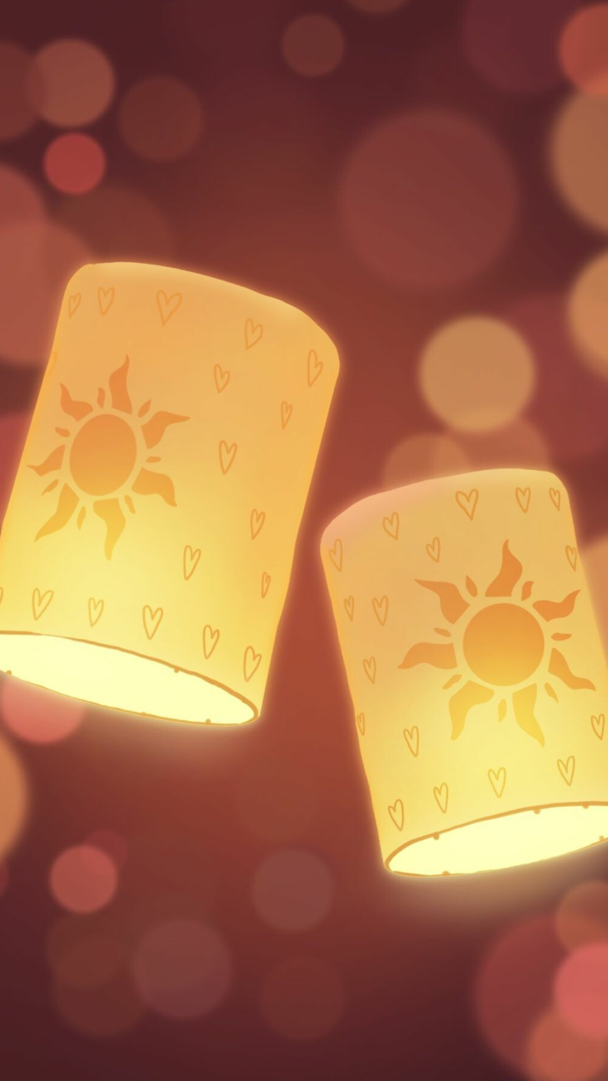 Lanterns: Lamp-containing case, Warm light, Flying lamp, Illumination. 1250x2210 HD Background.