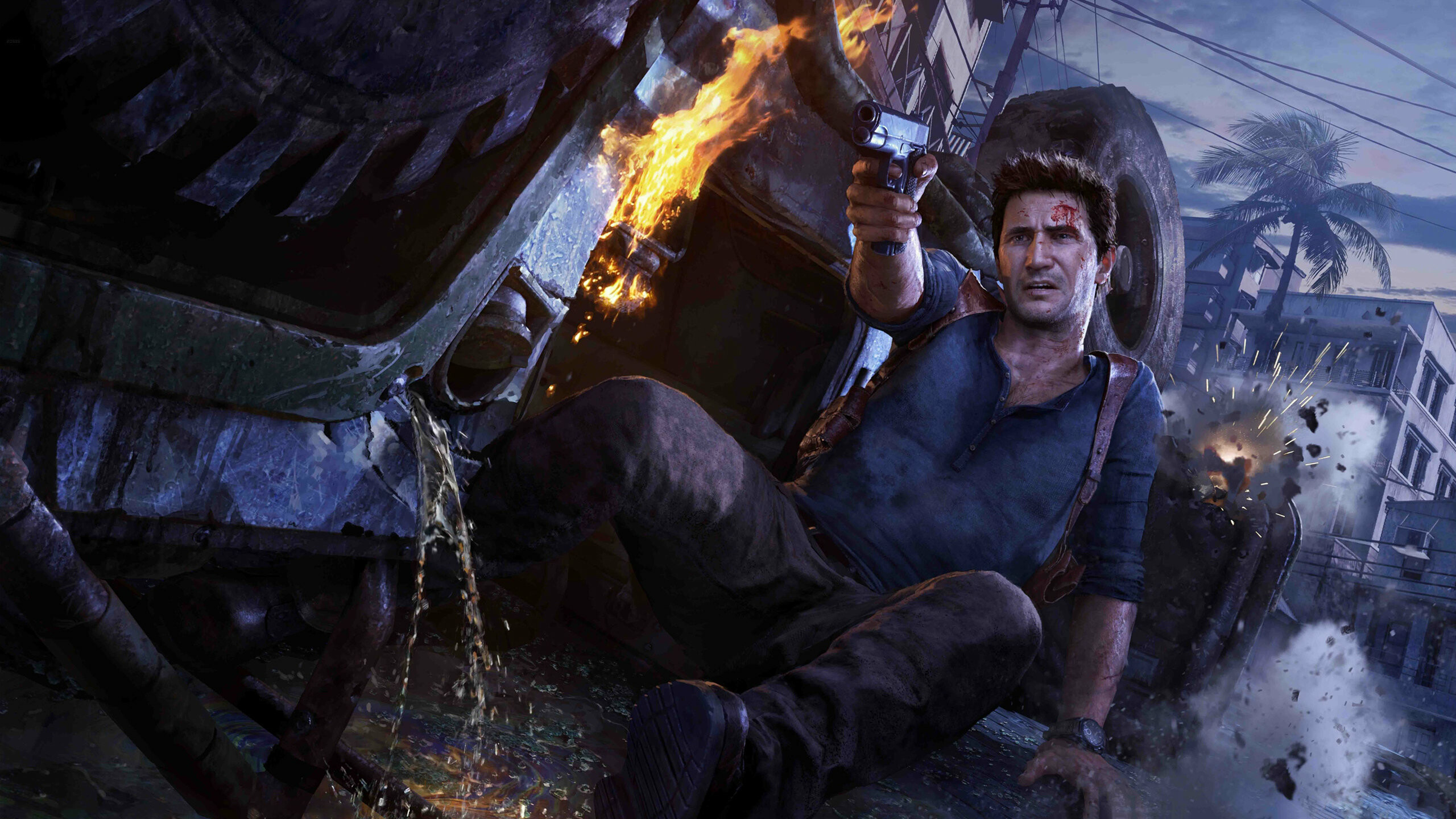Uncharted: Nathan Drake, A charismatic and good-natured yet rebellious treasure hunter, The player controls Drake as he journeys across the world to uncover various historical mysteries. 2560x1440 HD Background.
