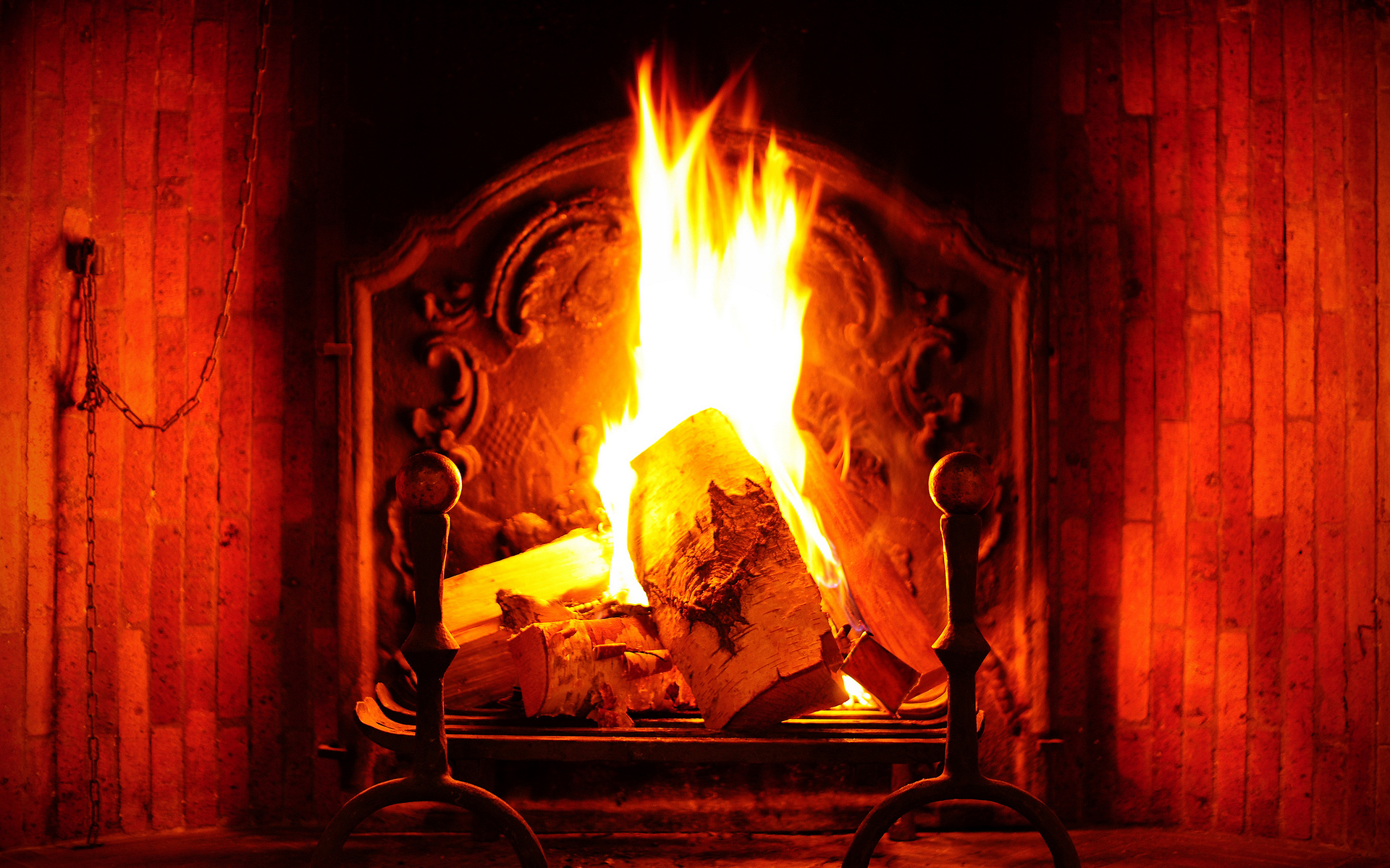 Fireplace: Housing for an open fire inside a dwelling, Flame. 1920x1200 HD Wallpaper.