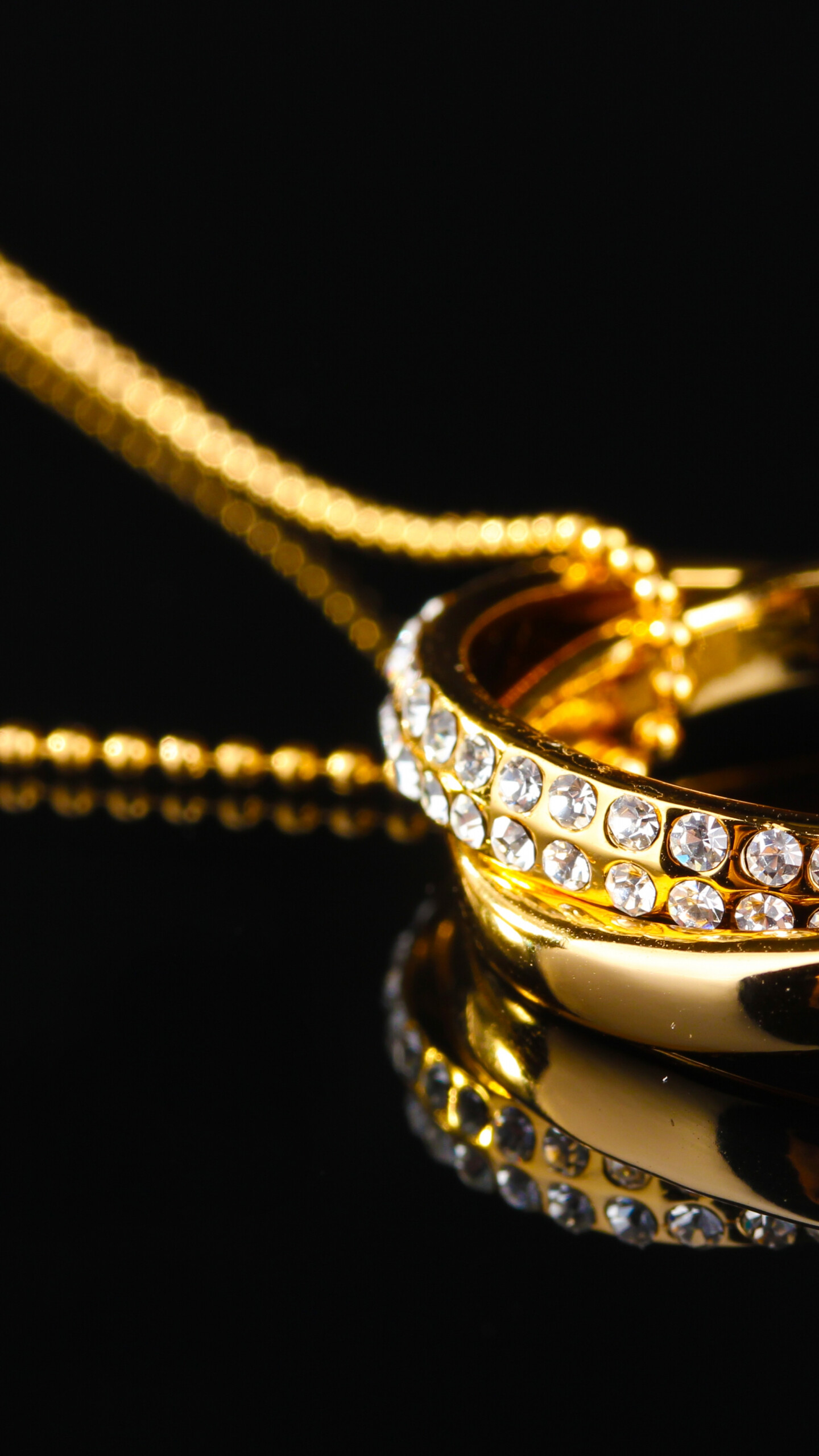 Jewels: An adornment made of precious metal or stones, Necklace. 1440x2560 HD Wallpaper.