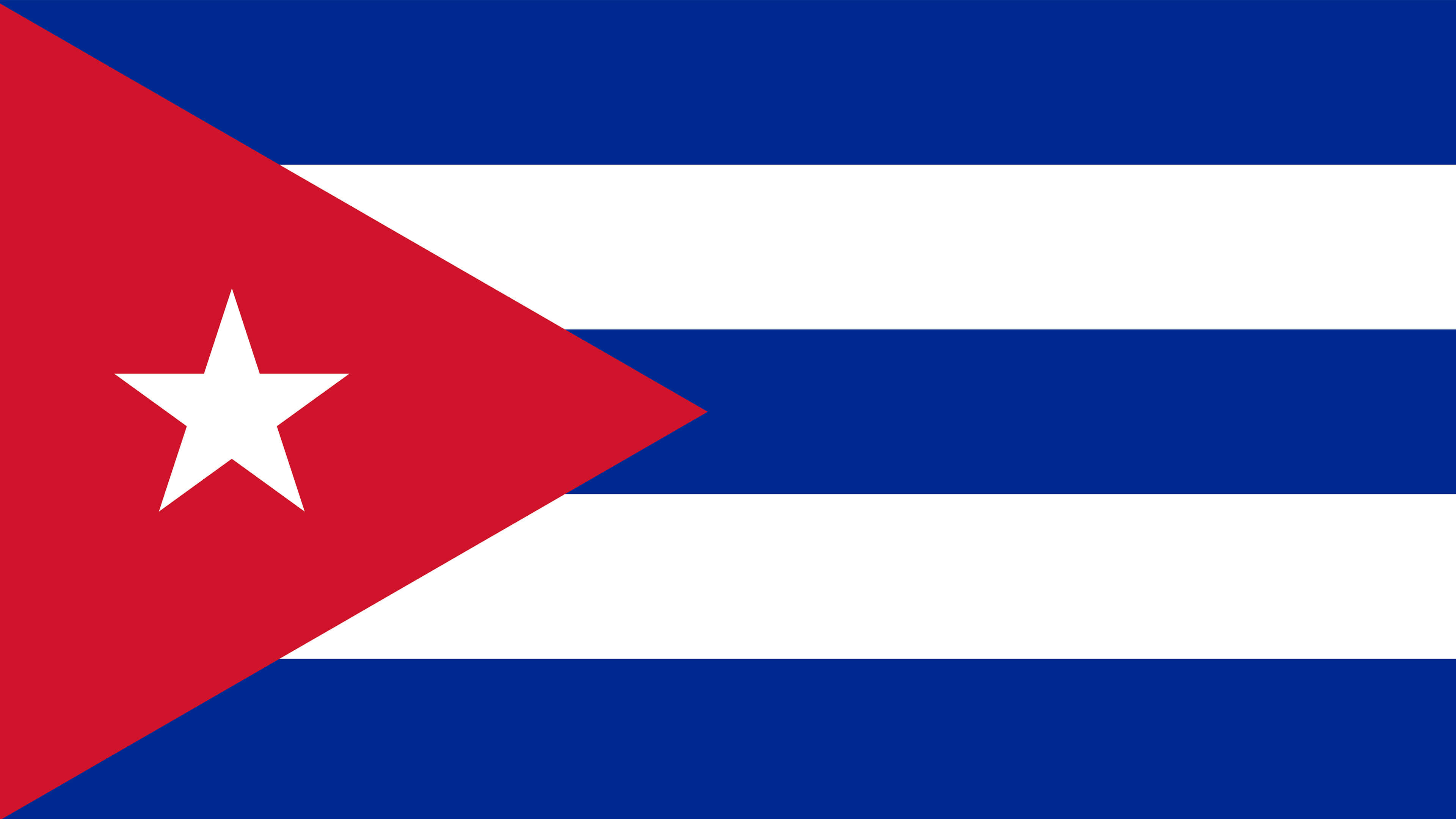 Cuba: Flag, Major cities include Havana, Santiago de Cuba and Camaguey. 3840x2160 4K Wallpaper.