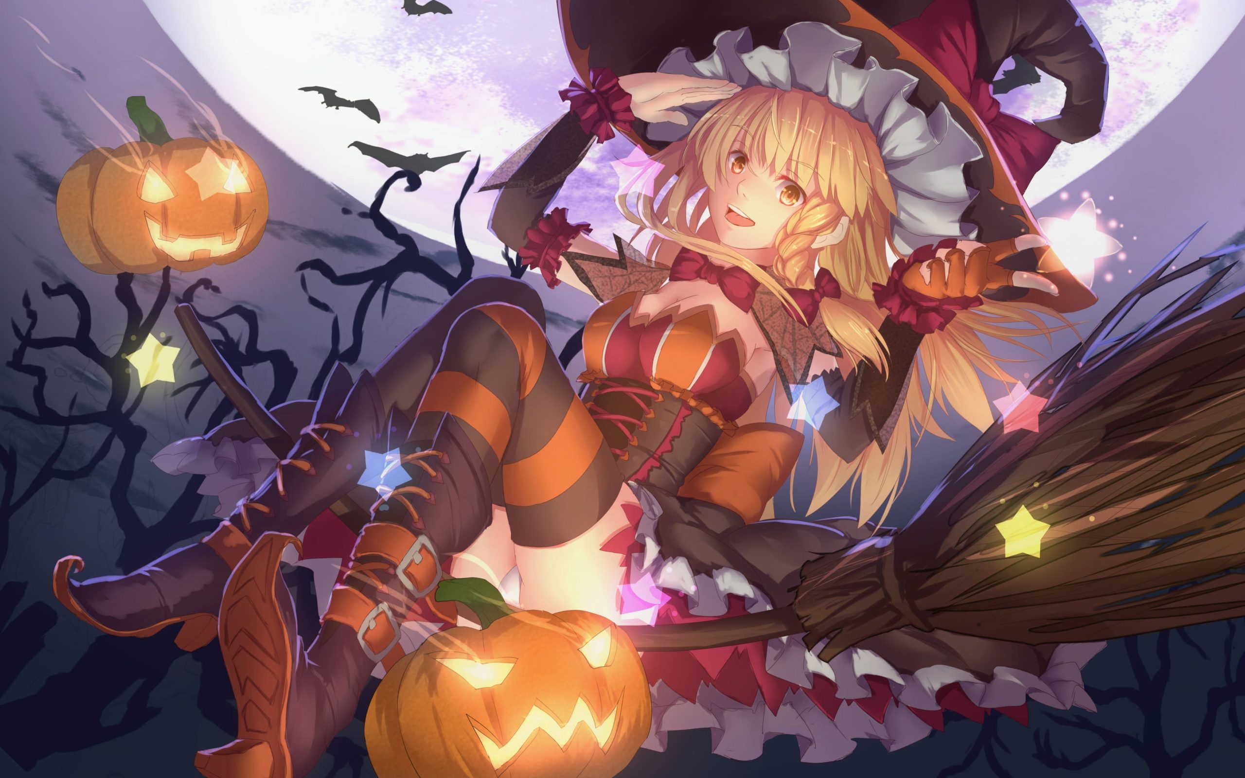 Halloween anime, Anime character, Halloween pumpkin, 2560x1600 HD Desktop