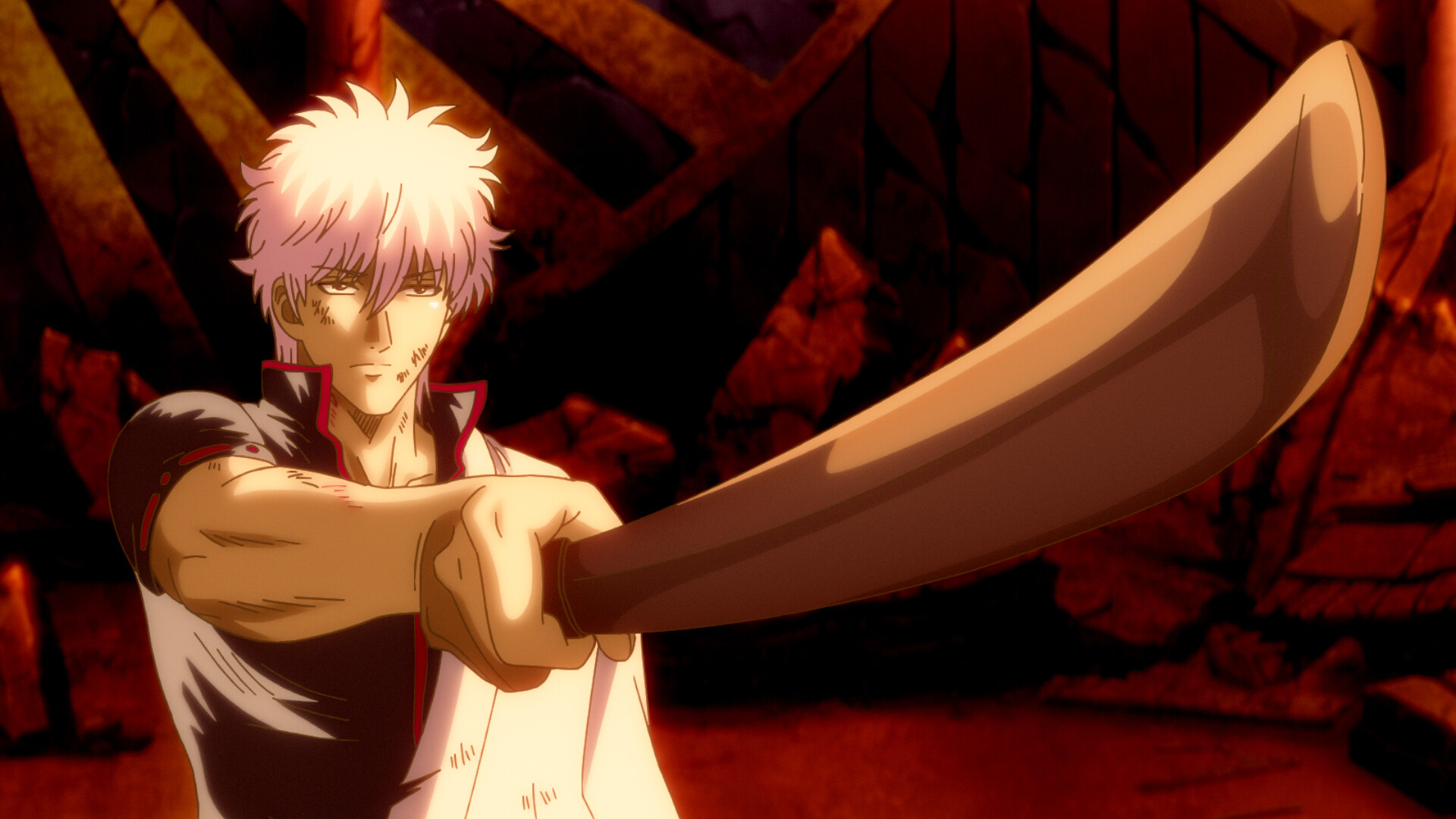 Gintama (TV Series): White demon, Capable of turning the tide of any battle, Called "The Ace" by Katsura and Takasugi. 1920x1080 Full HD Wallpaper.
