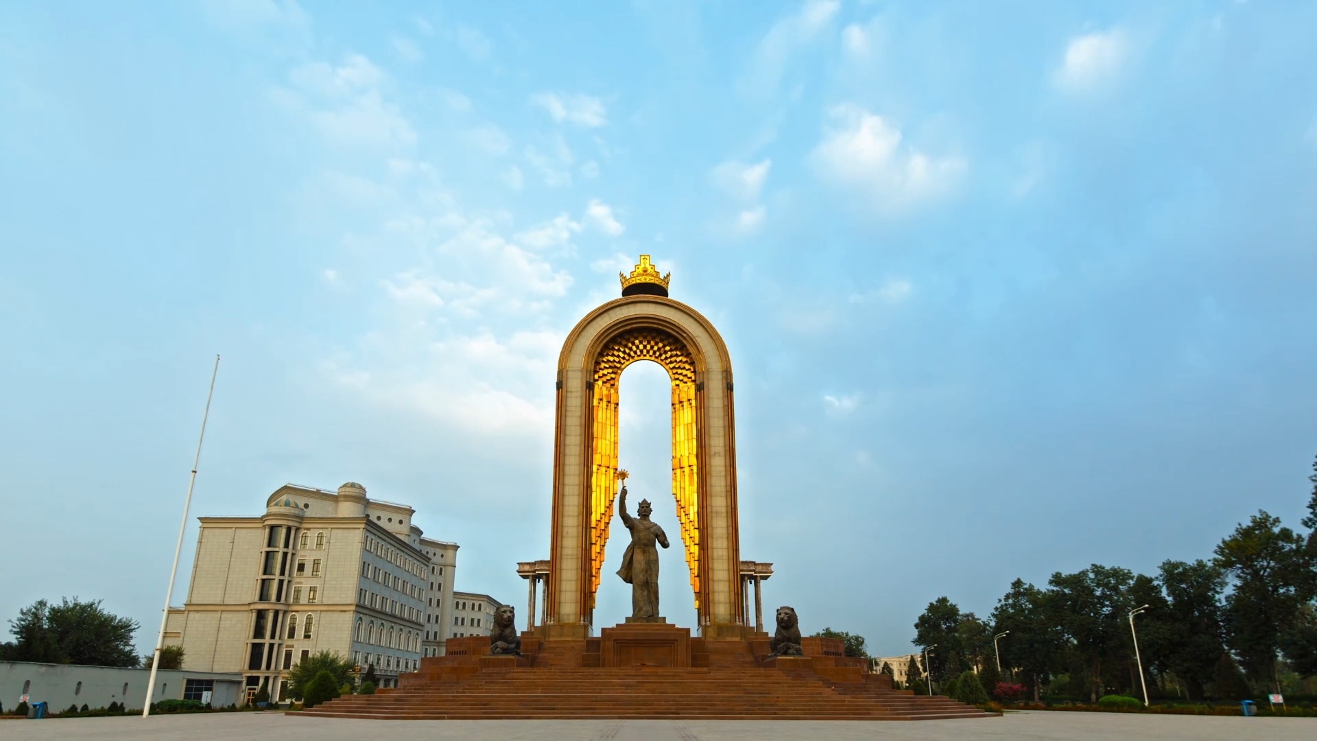 Dushanbe, Ismoil Somoni monument, Tajikistan, Deva travel, 1920x1080 Full HD Desktop