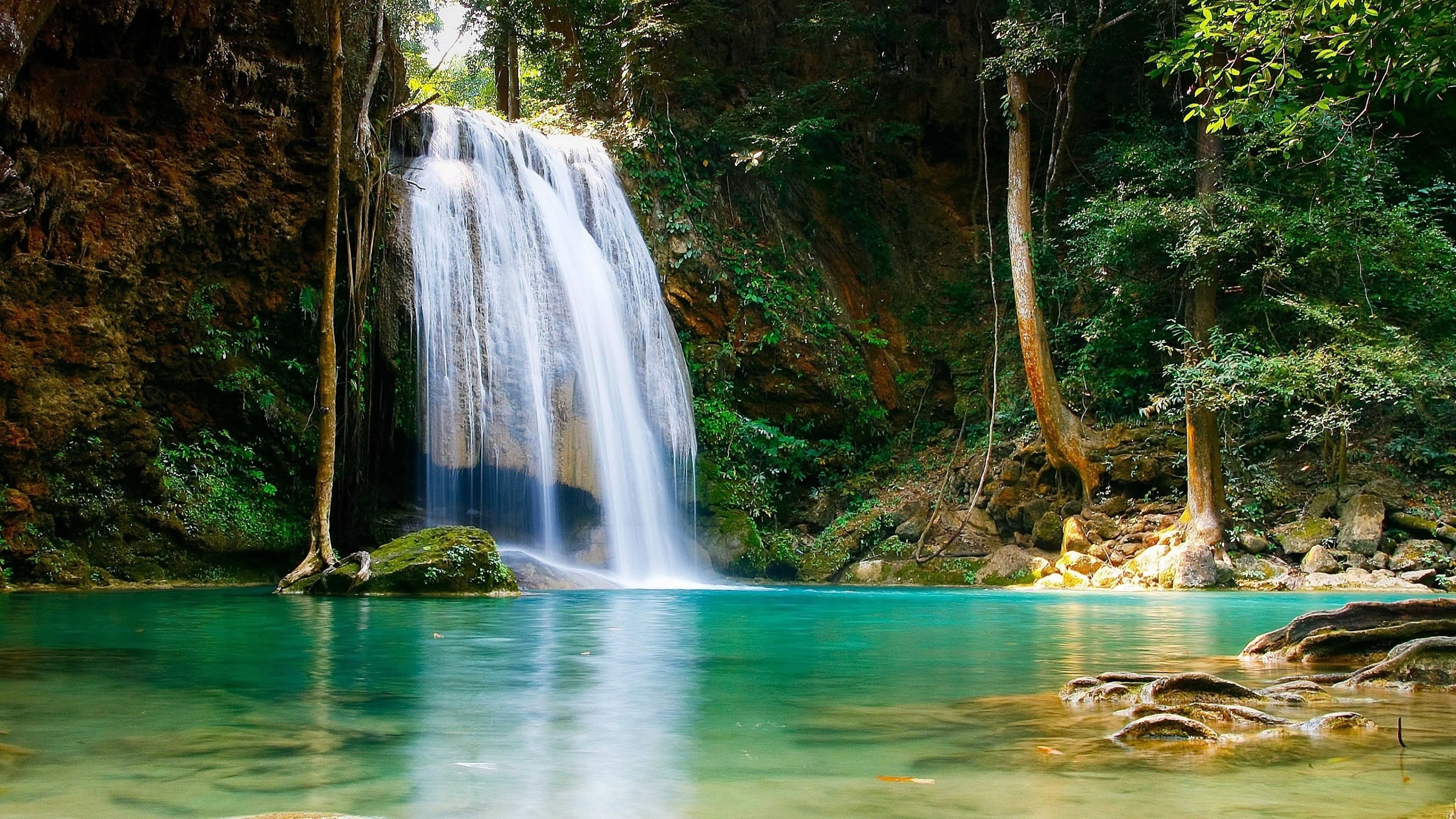 Erawan National Park, Majestic waterfalls, Serene rivers, Scenic landscapes, 3840x2160 4K Desktop