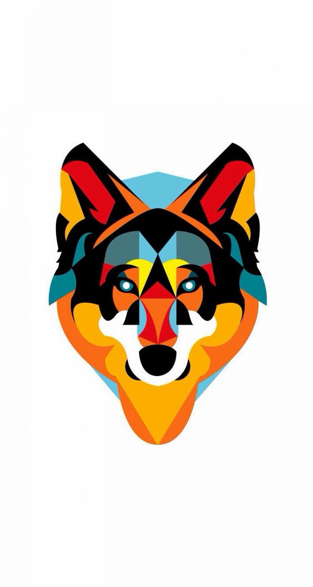 Geometric Animal, Wolf in polygons, HD backgrounds, High-resolution wallpapers, 1080x2030 HD Phone