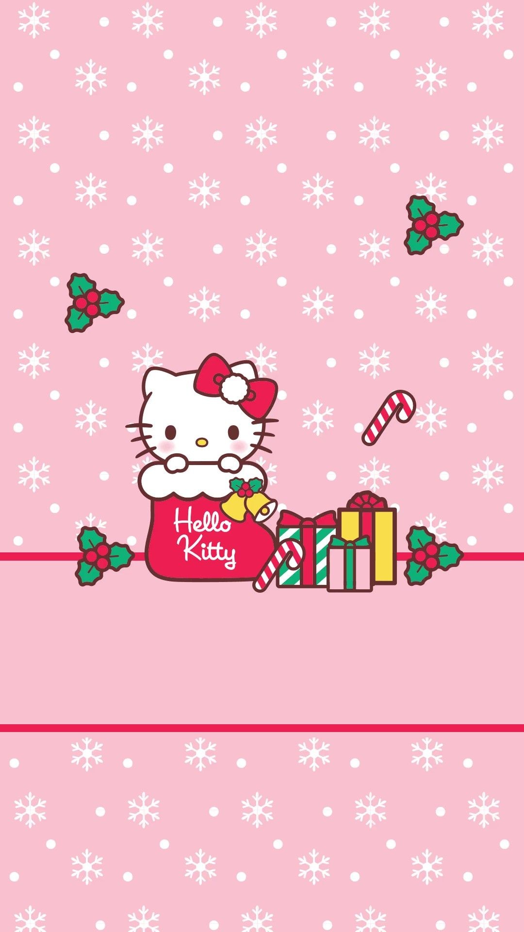 Hello Kitty Christmas, Festive wallpapers, Adorable kitty, Holiday cheer, 1080x1920 Full HD Handy