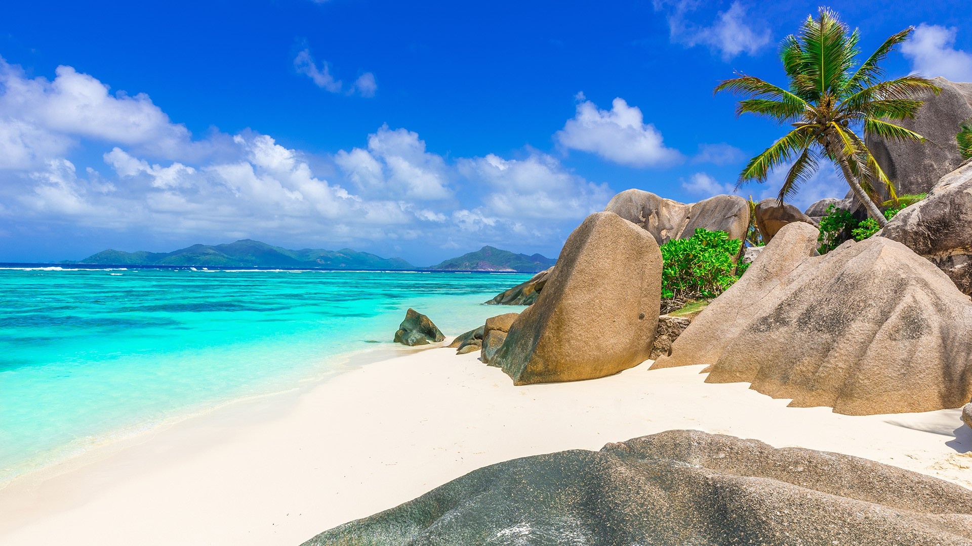 Paradise beach, Anse Source D'Argent, La Digue Island, Seychelles, 1920x1080 Full HD Desktop