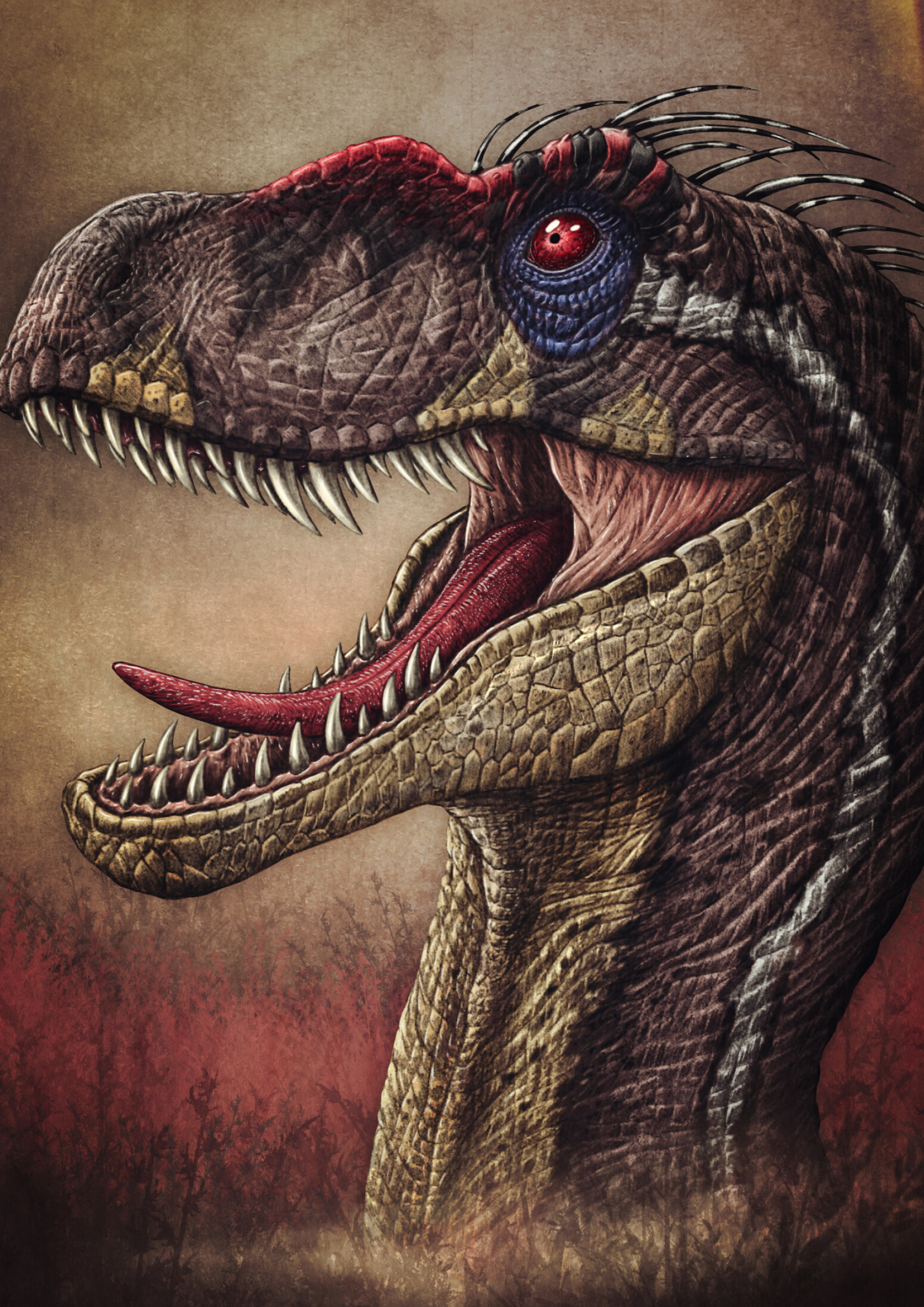 Male velociraptor, Isla Sorna, Mesozoic period, Prehistoric creature, 1920x2720 HD Phone
