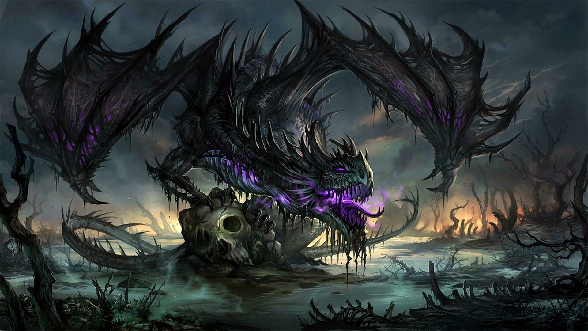 Dragon: A mythical and legendary creature from the reptile family, Evil reputation. 1920x1080 Full HD Wallpaper.