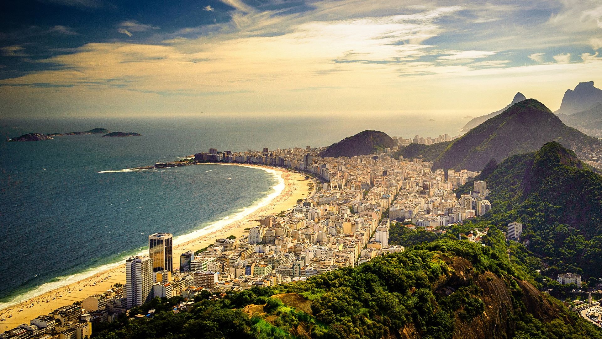 Breathtaking views, Copacabana Coastline, Beach bliss, Top wallpapers, 1920x1080 Full HD Desktop