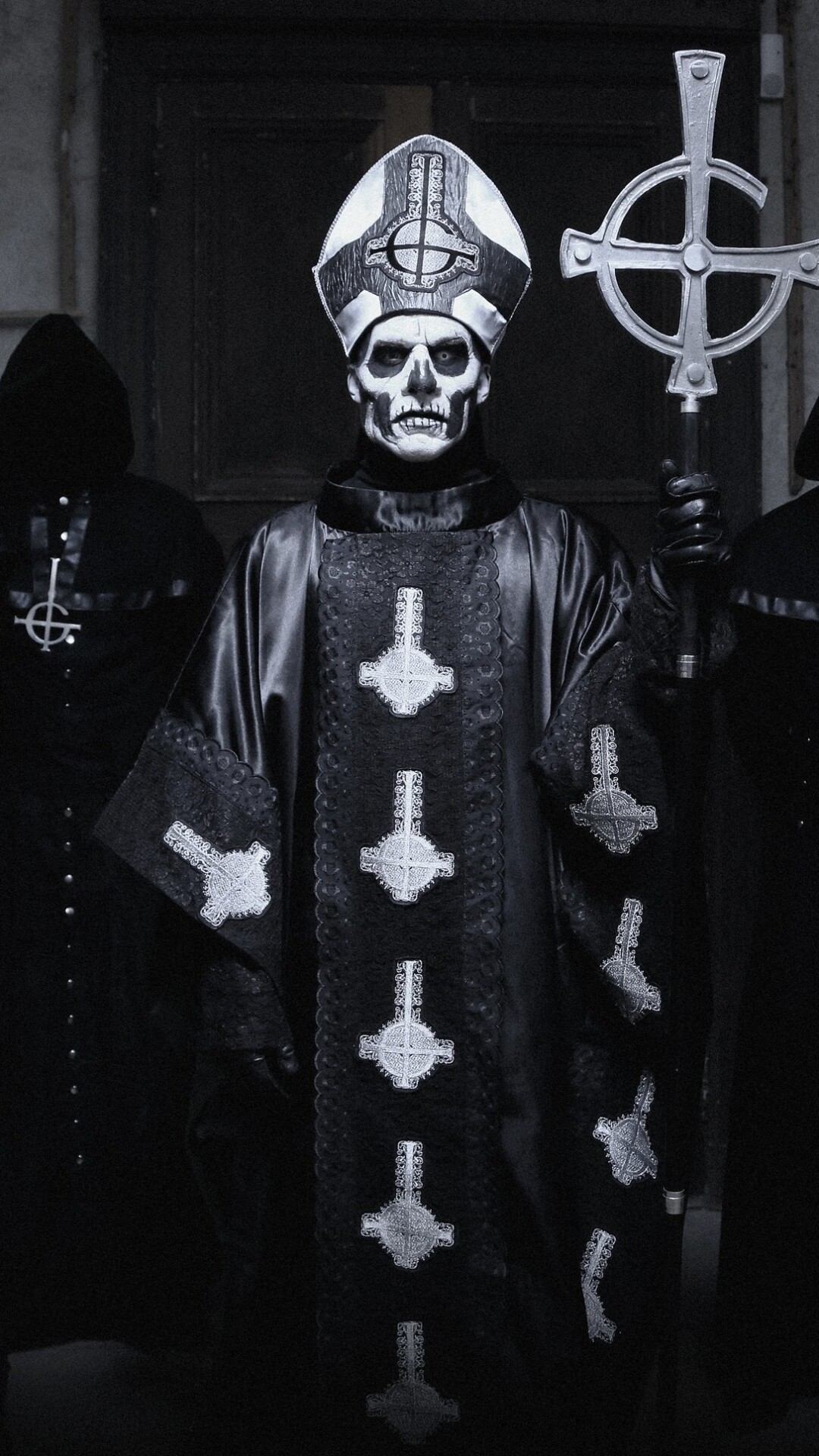 Ghost (Band): A member of the Group of Nameless Ghouls, A Ghoul Writer, Cardinal Copia. 1080x1920 Full HD Wallpaper.