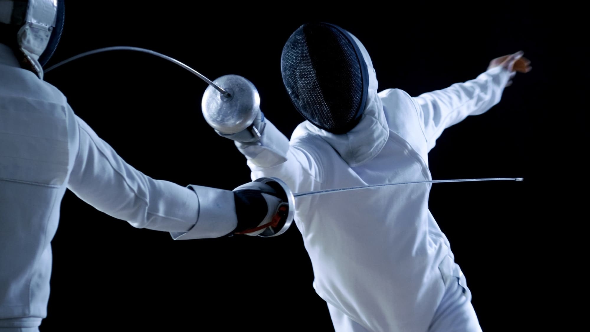 Fencing: A duel with non-electric foils, Competitive combat sports. 2000x1130 HD Wallpaper.