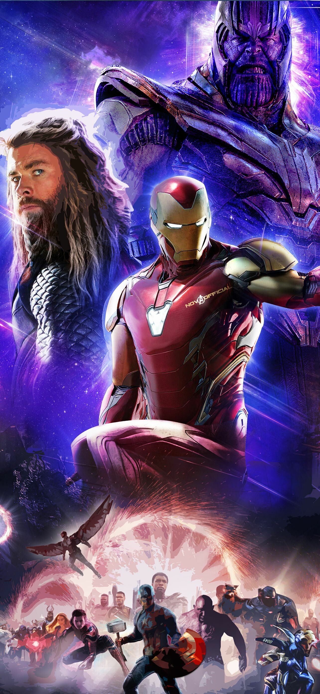 Avengers: Thor, Iron Man, Thanos, Marvel Studio. 1290x2780 HD Wallpaper.