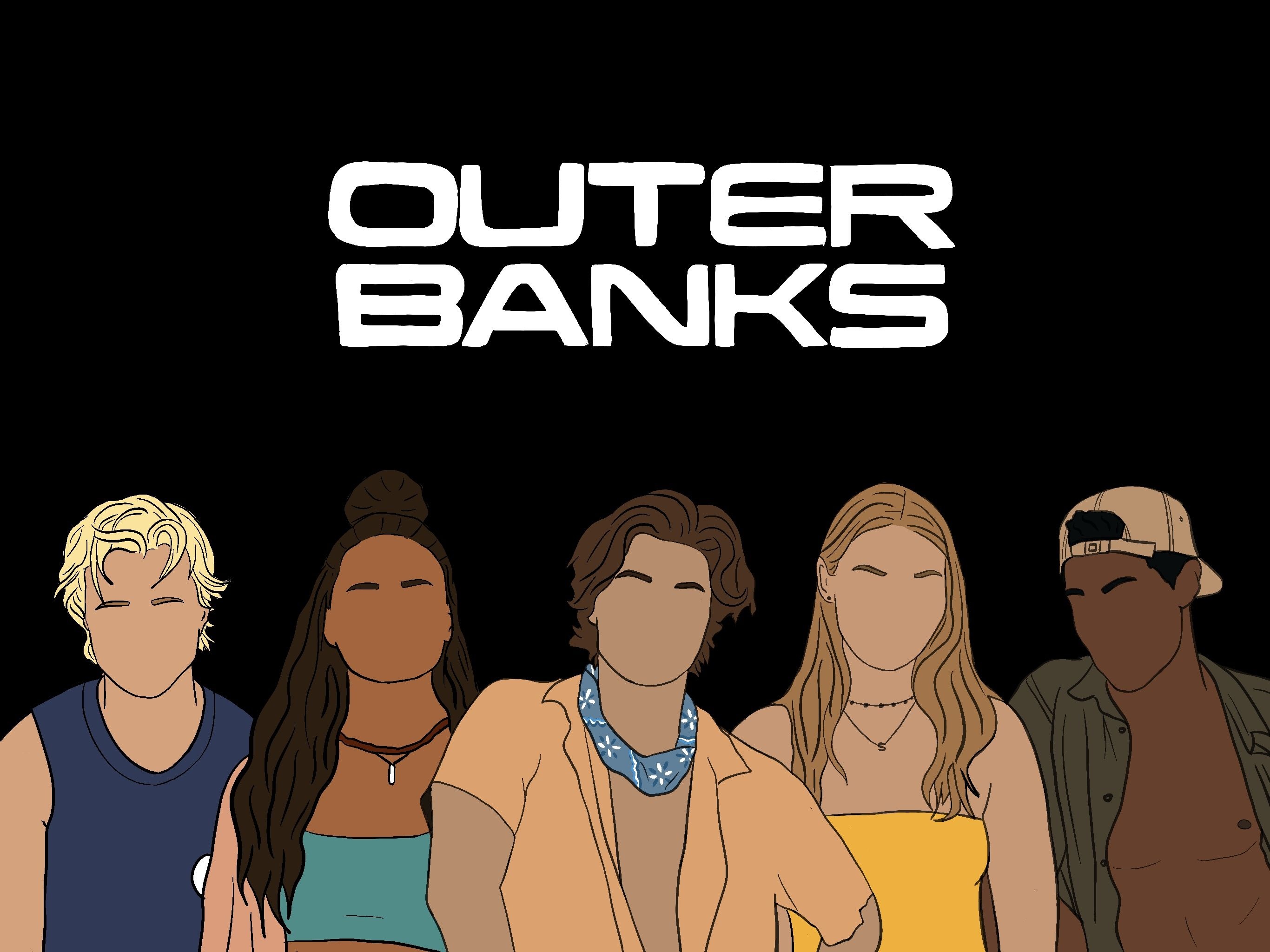 Outer Banks TV series, Captivating coastal setting, Mysterious storyline, Diverse ensemble cast, 2740x2050 HD Desktop