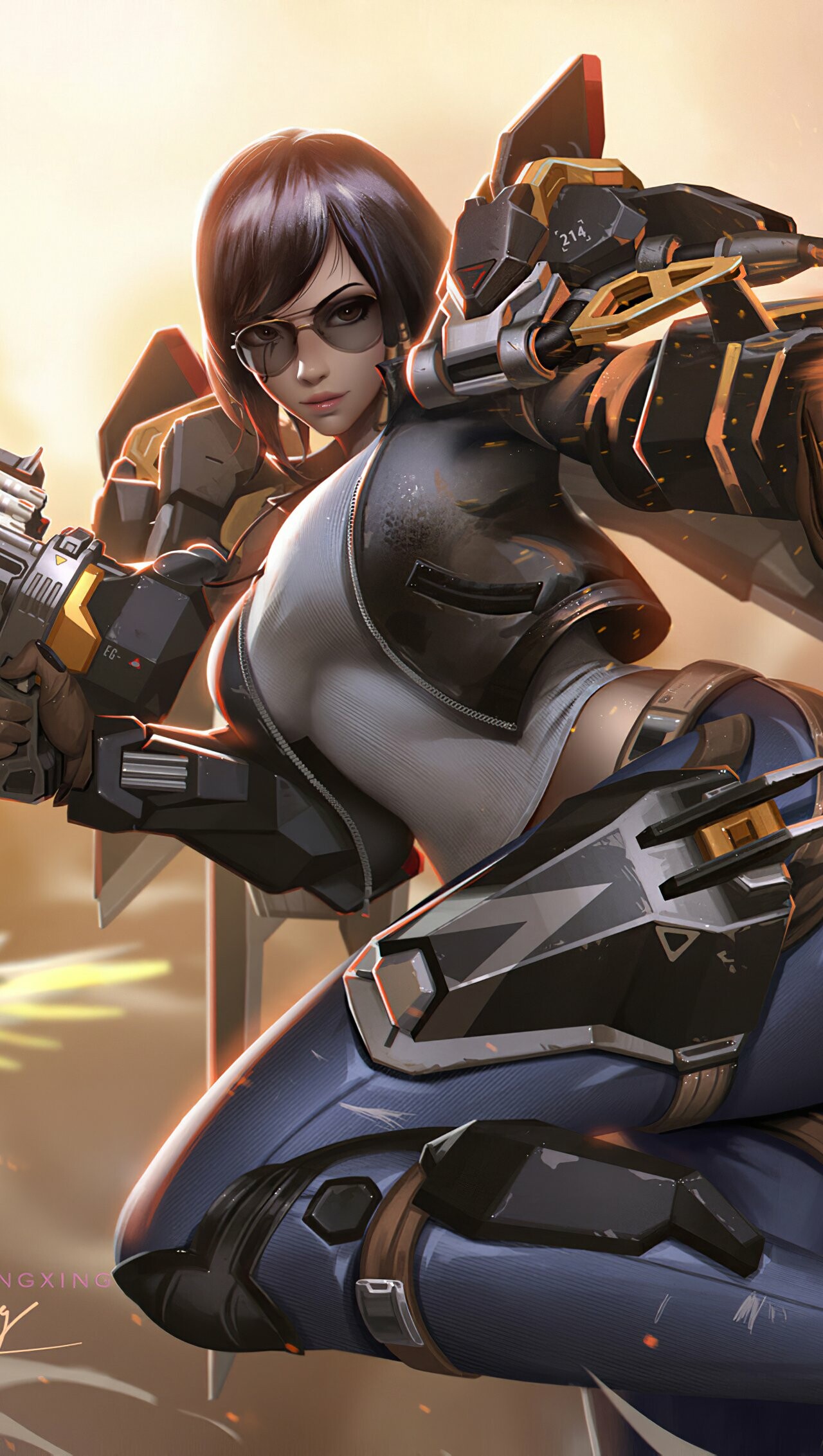 Overwatch: Pharah, Fareeha Amari, A hero with excellent aerial mobility. 1280x2270 HD Background.