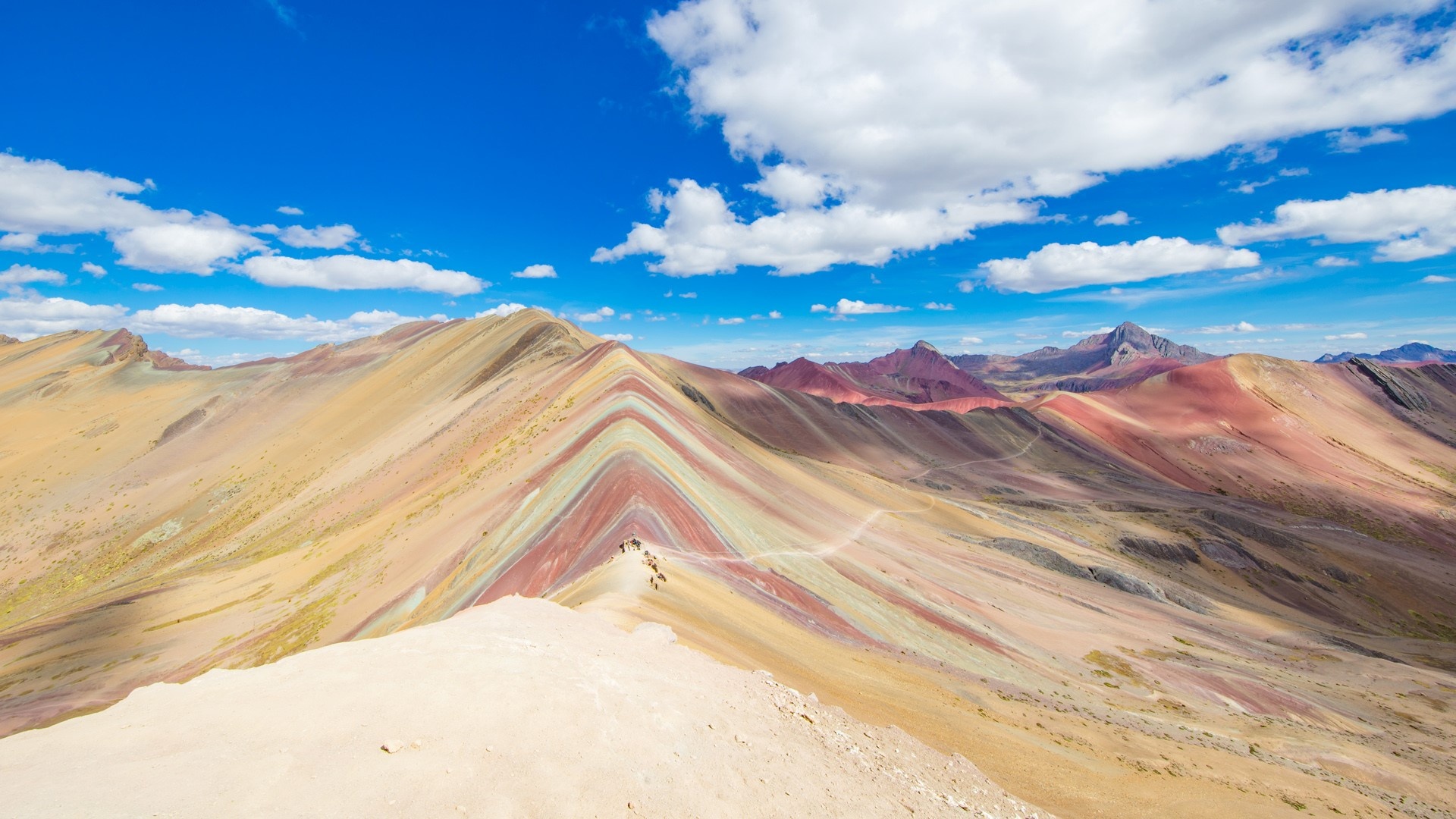 Peruvian Andes, Rainbow mountain, Cusco region, Windows 10 spotlight, 1920x1080 Full HD Desktop
