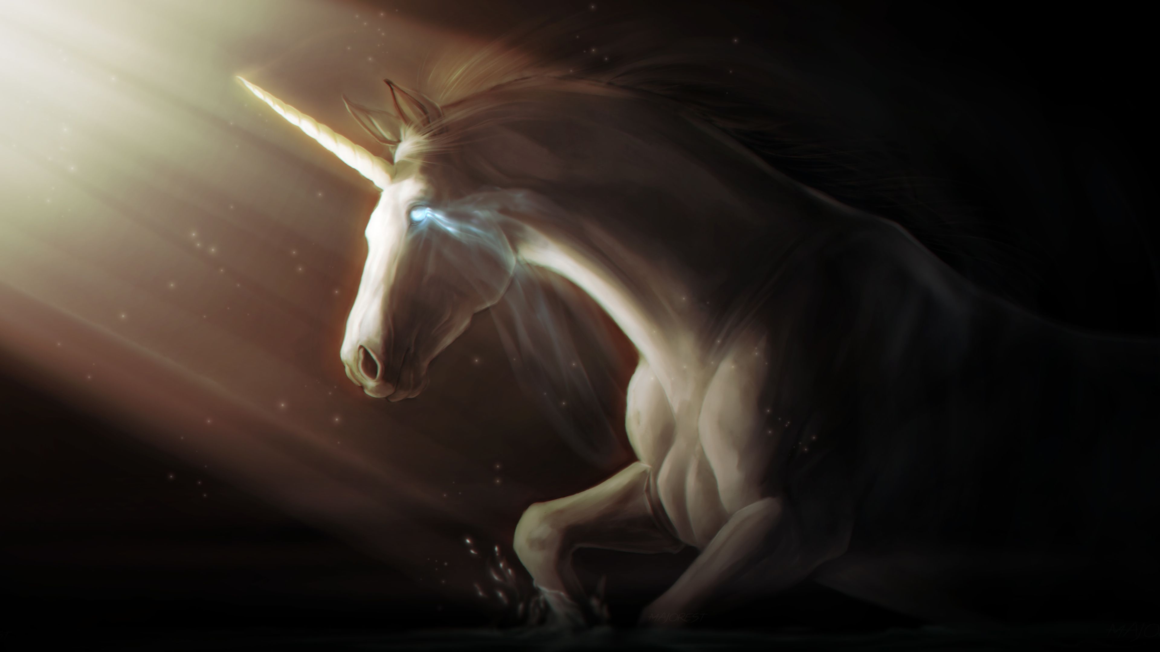 Fantasy unicorn artwork, HD wallpapers, Mythical creatures, Captivating beauty, 3840x2160 4K Desktop