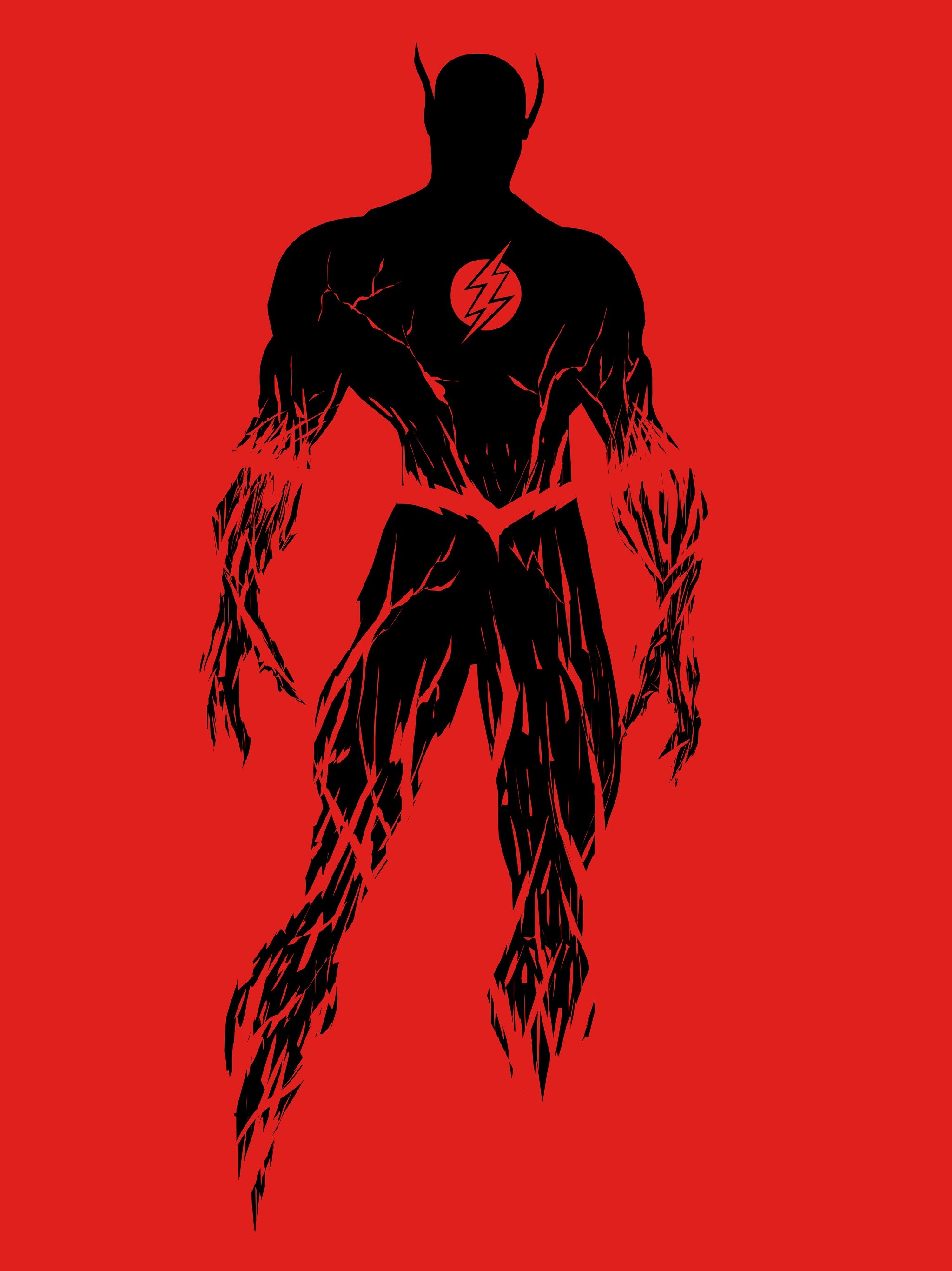 Flash (DC): Using his super-speed powers, he taps into the Speed Force and becomes a costumed crime-fighter, Minimalistic. 2050x2740 HD Background.
