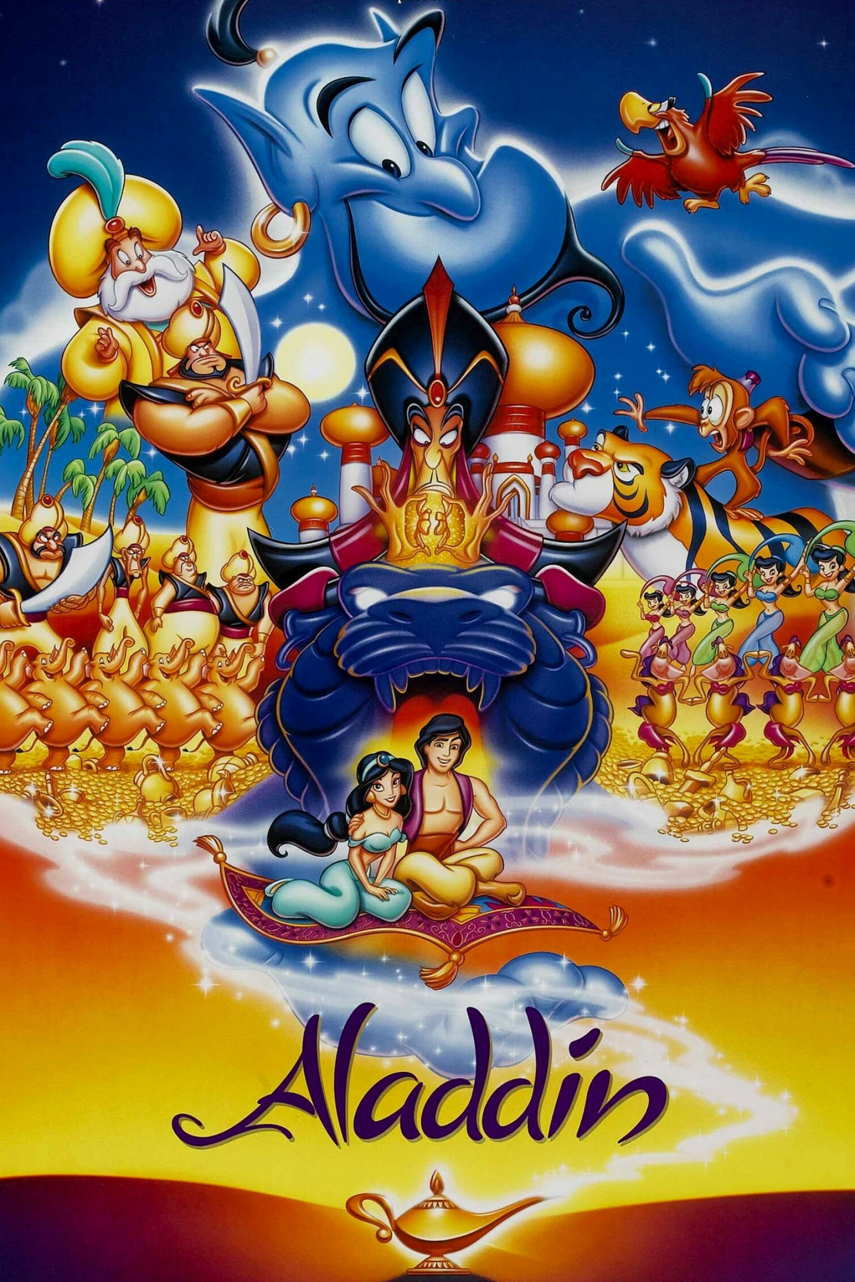 Aladdin (Cartoon): It was a commercial success, becoming the highest-grossing film of 1992 with an earning of over $504 million in worldwide box office revenue. 1670x2500 HD Wallpaper.