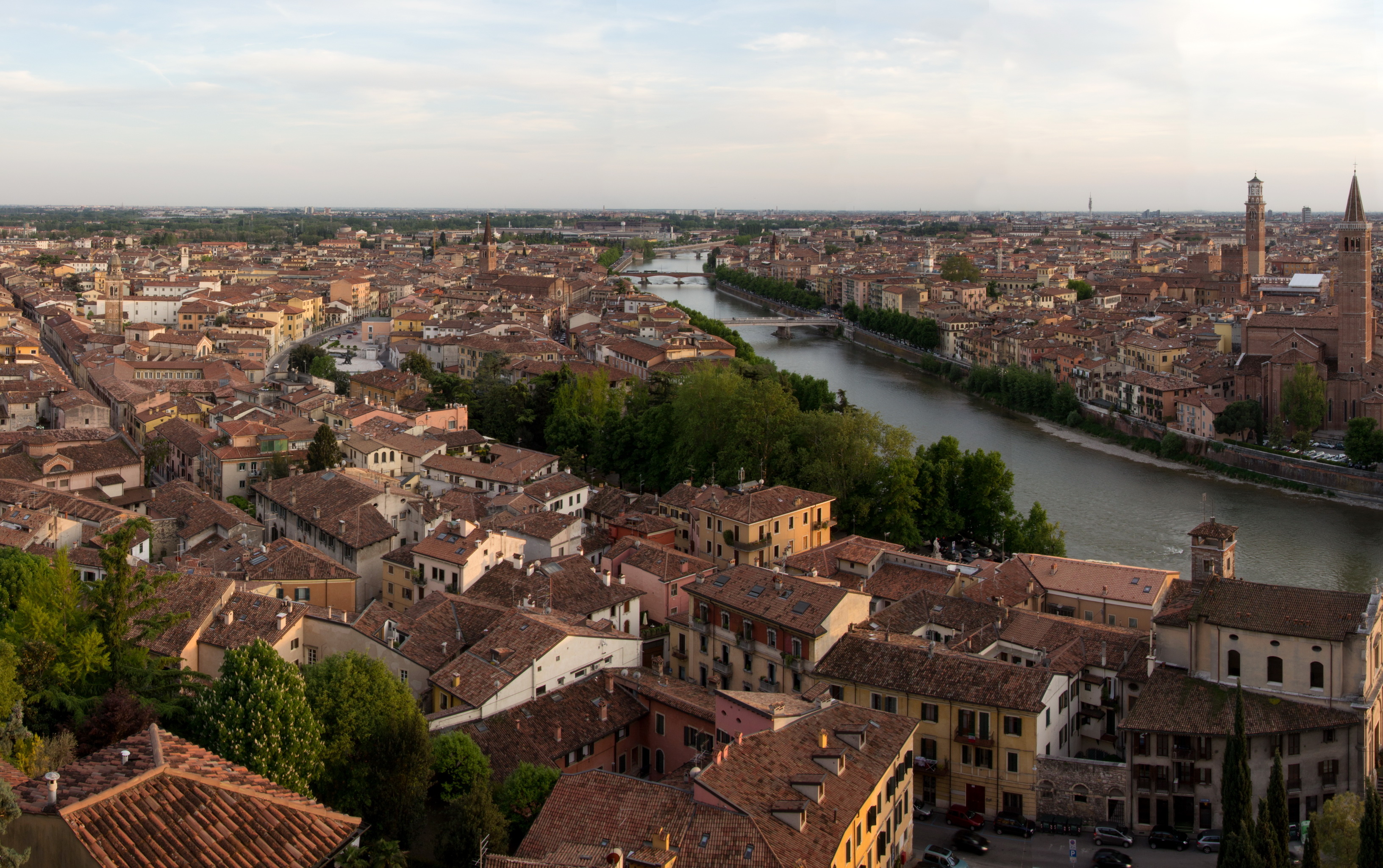 Verona, Italy, Borgo Trento, Aerial view, 3270x2050 HD Desktop