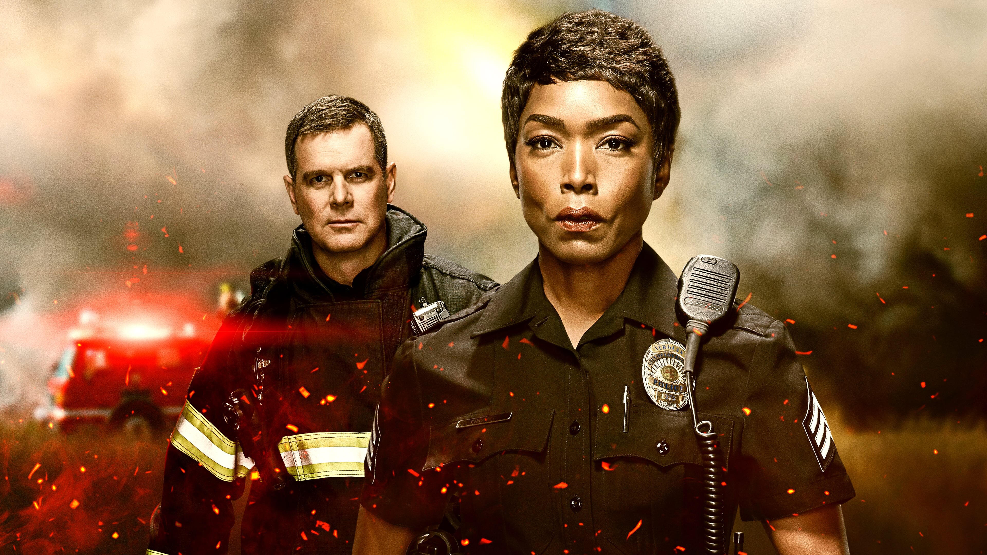 9-1-1 (TV Series): Season 5, Fire And Police Departments Of Los Angeles, Athena Grant, Bobby Nash. 3840x2160 4K Wallpaper.
