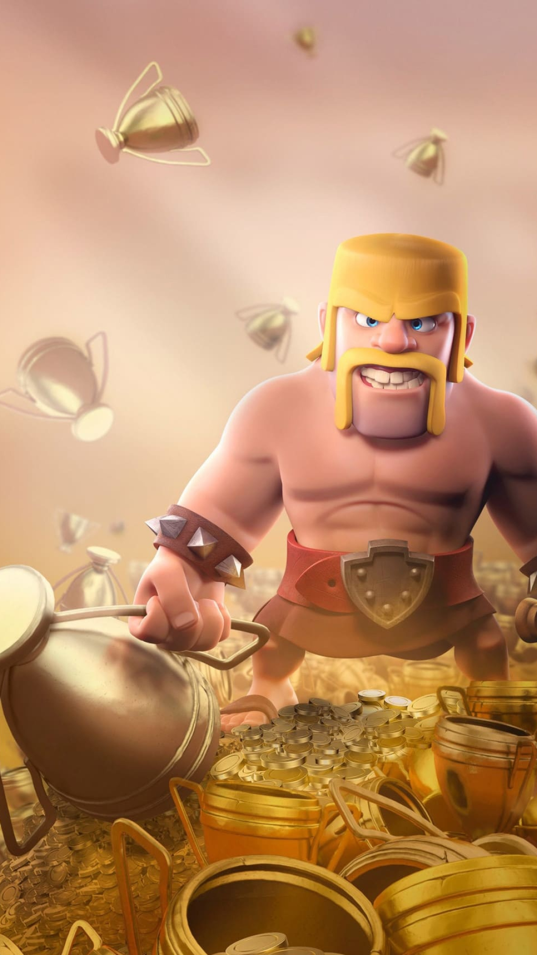 Clash of Clans: The Barbarian, One of many Regular Troops in the CoC game. 1080x1920 Full HD Wallpaper.