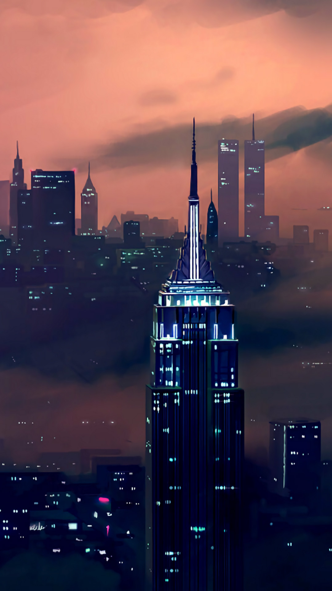 New York: Empire State Building, Iconic landmark. 1080x1920 Full HD Background.