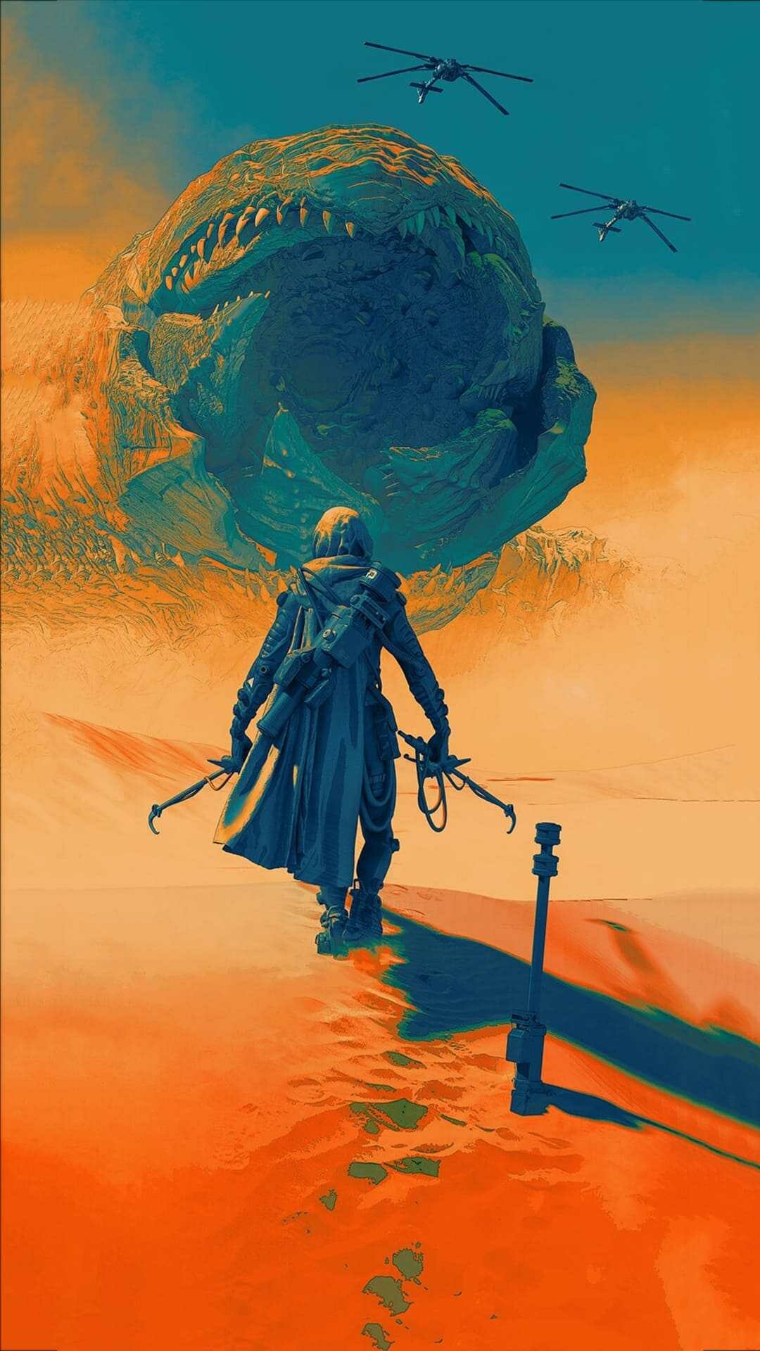 Dune: Part One: The film won 6 Oscars including "Best Achievement in Visual Effects" and "Best Achievement in Music Written for Motion Pictures". 1080x1920 Full HD Wallpaper.