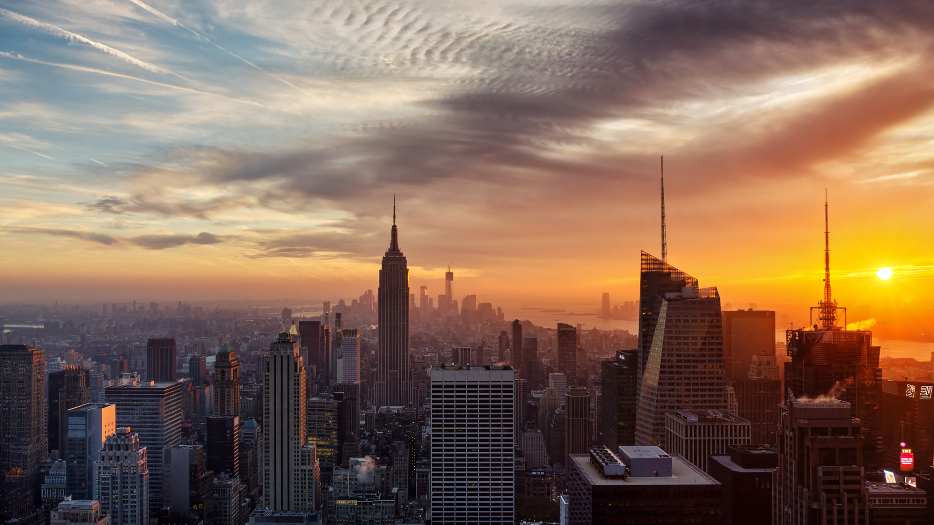 New York Sunset, City wallpaper sunset, Wallpaper HD background, New York city backgrounds, 1920x1080 Full HD Desktop