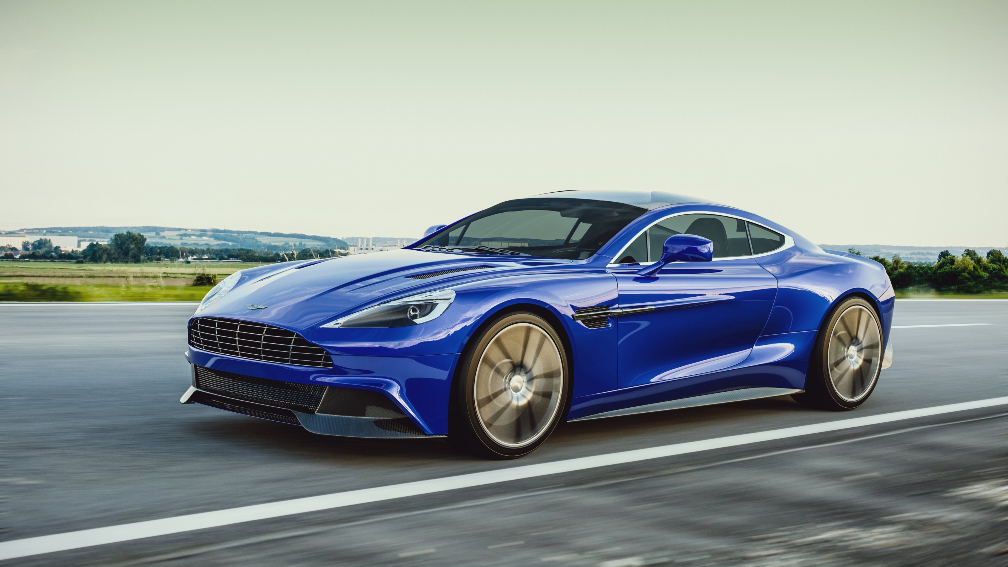 Aston Martin DBS, Blue sports car, Performance and luxury, Aston Martin design, 3840x2160 4K Desktop