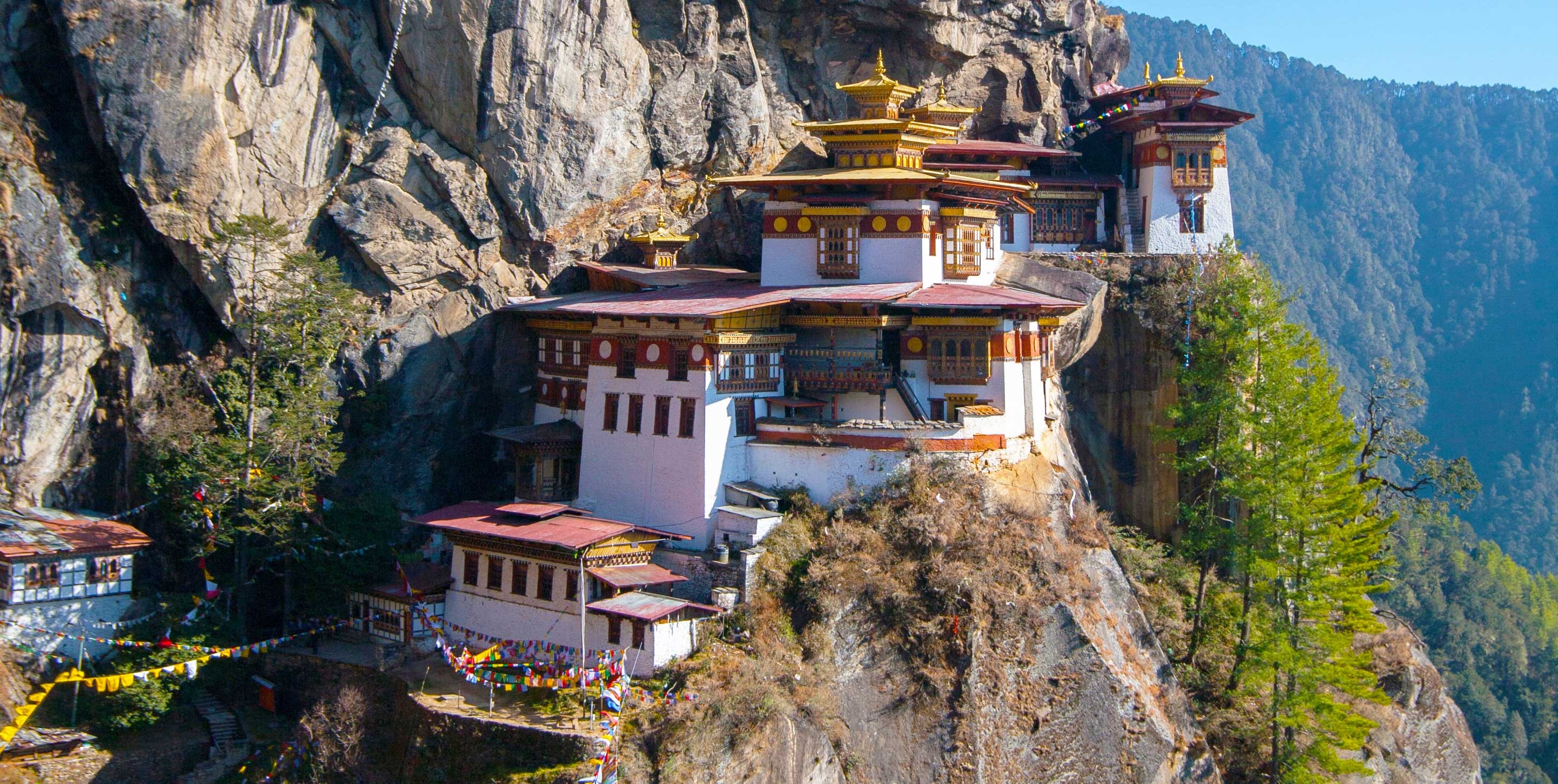 Tiger's Nest Monastery, Best family vacations, Bhutan tour packages, Cultural exploration, 2920x1470 HD Desktop