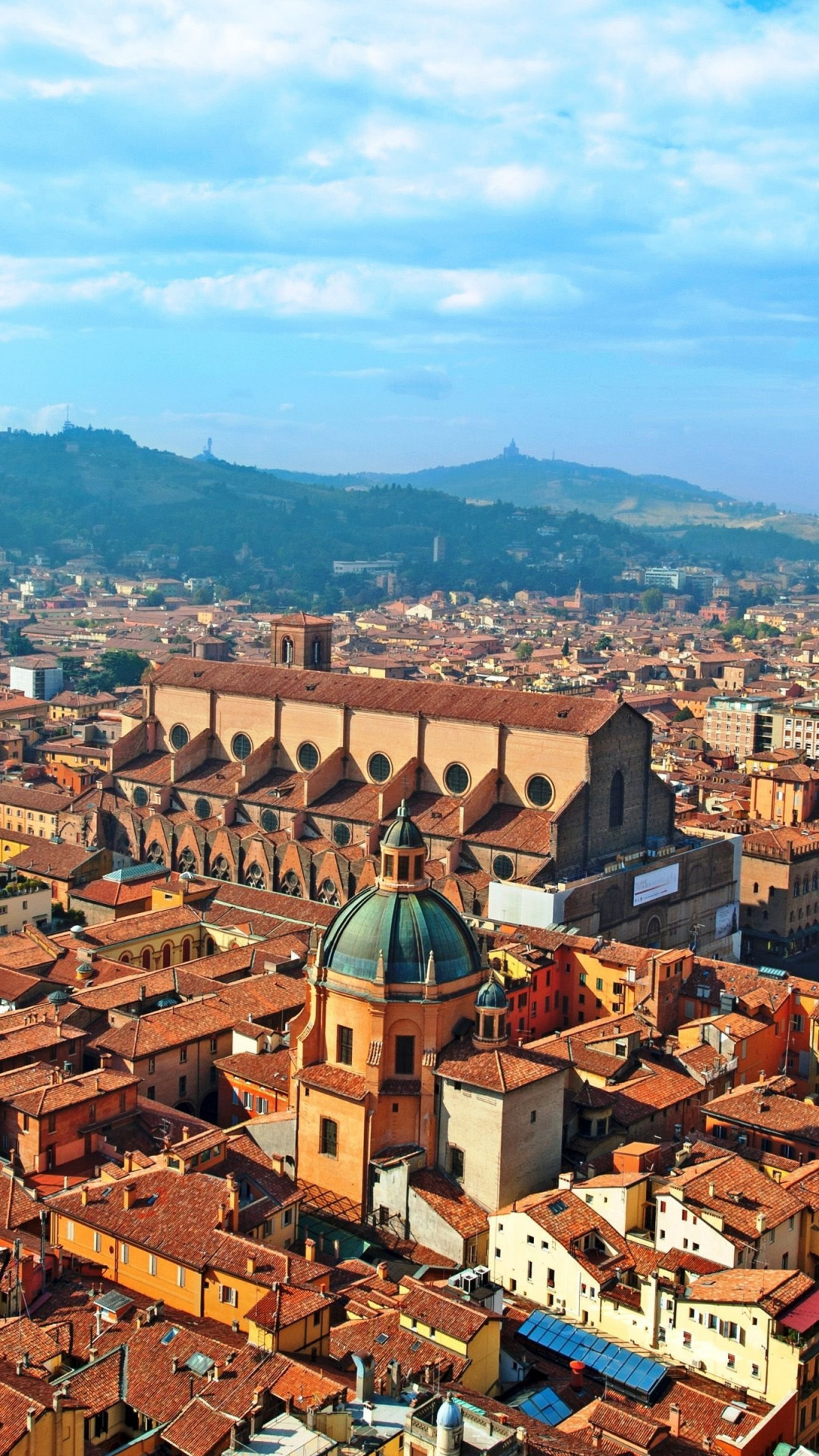 Bologna cityscape, Desktop wallpaper, Urban skyline, Bologna travel, 1080x1920 Full HD Handy