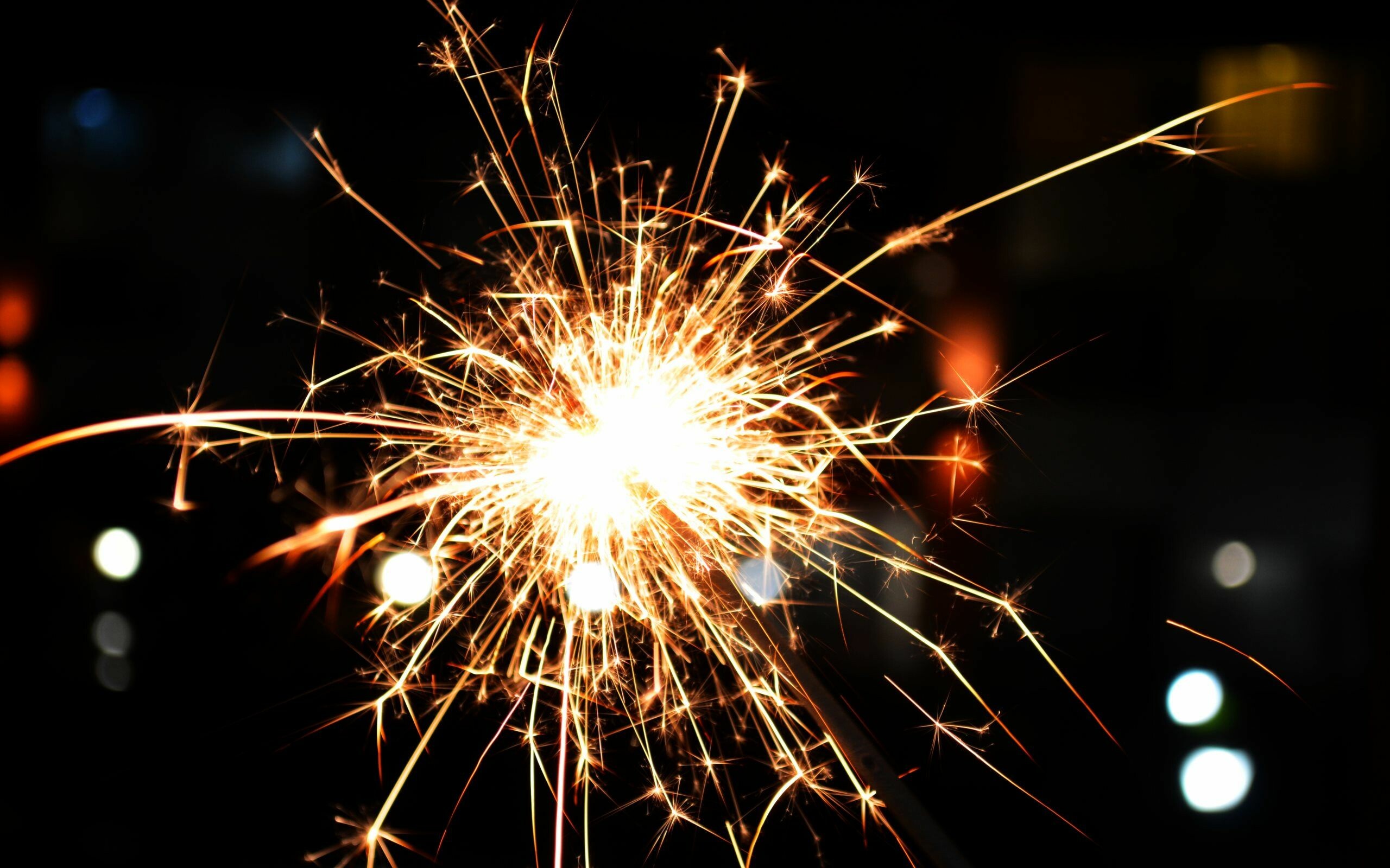 Sparkler celebration, Festive fireworks, Dazzling lights, Joyful moments, 2560x1600 HD Desktop