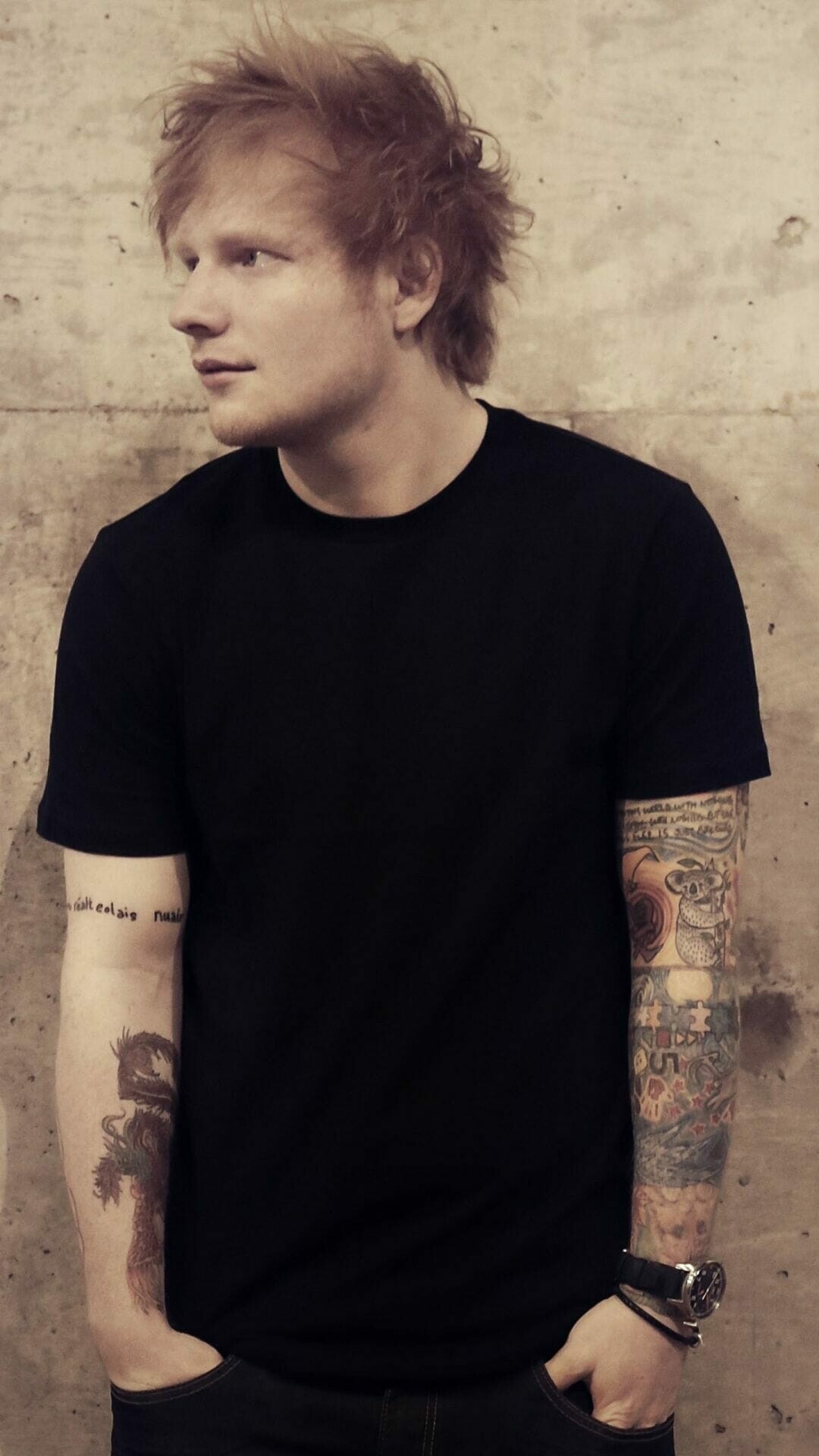 Ed Sheeran: ÷ debuted at number one on the US Billboard 200, An English singer-songwriter. 1080x1920 Full HD Background.