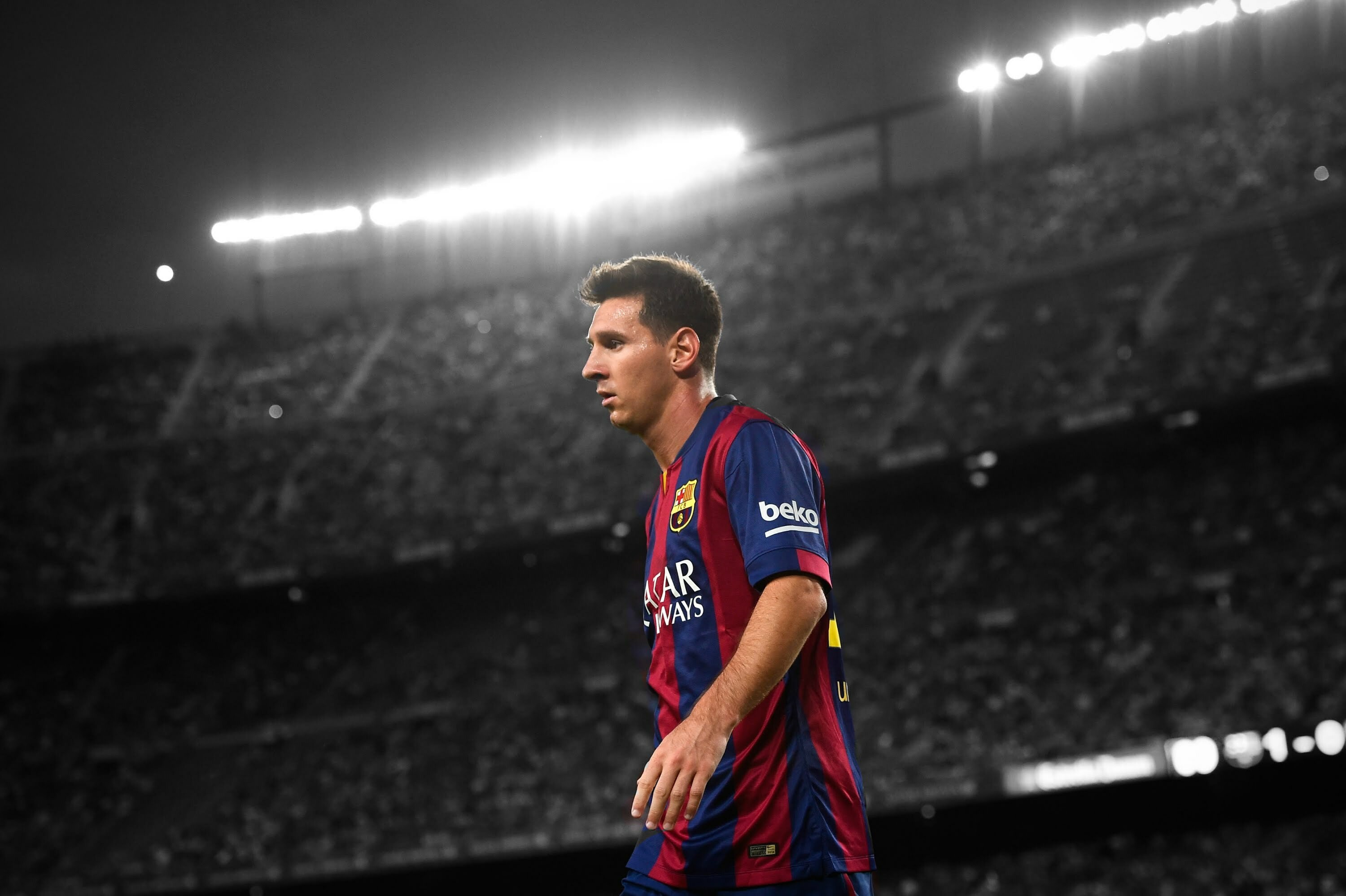 Lionel Messi: He has won a record seven Ballon d'Or awards, Futbol Club Barcelona. 3000x2000 HD Background.