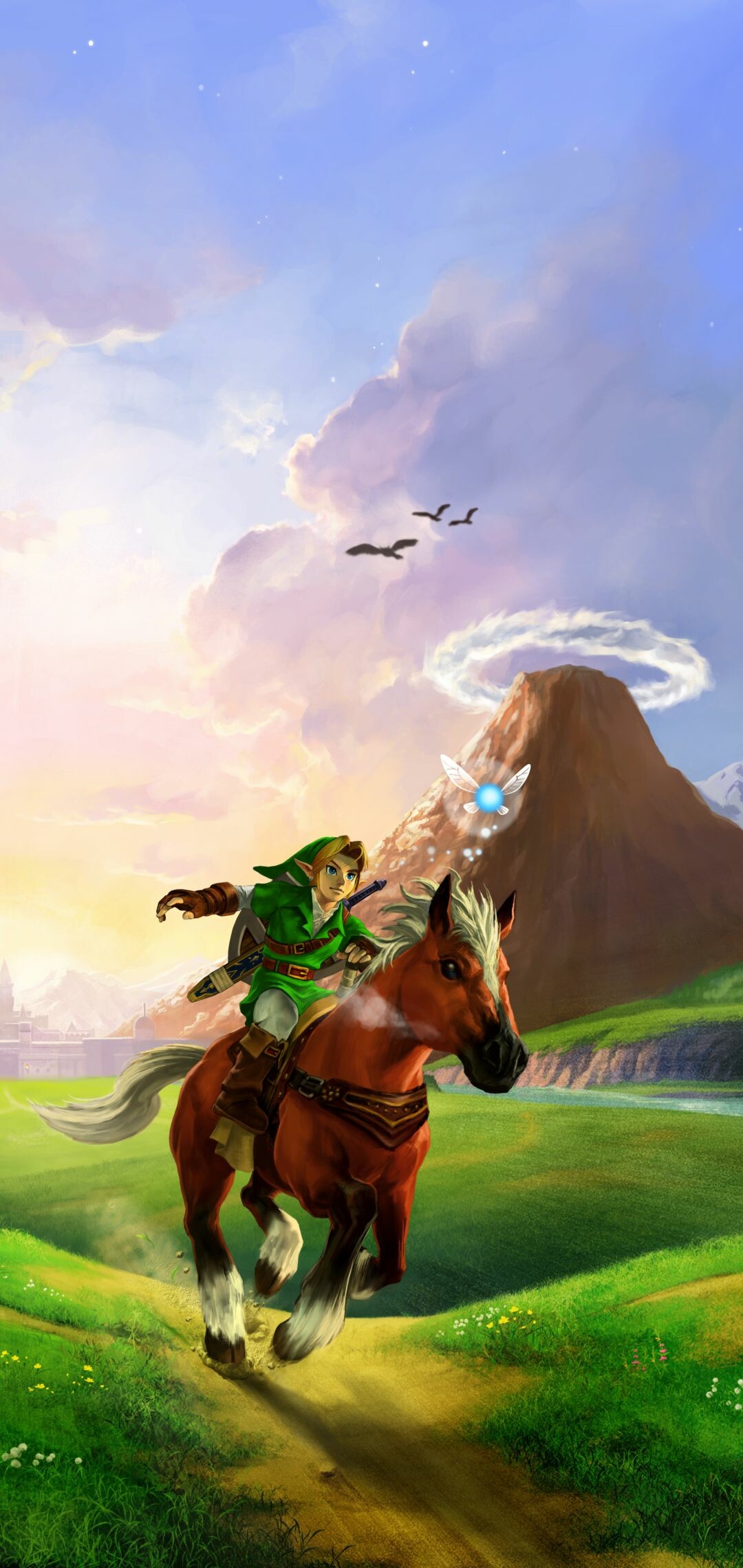 The Legend of Zelda: Ocarina of Time, The first game ithe series with 3D graphics. 1080x2280 HD Wallpaper.